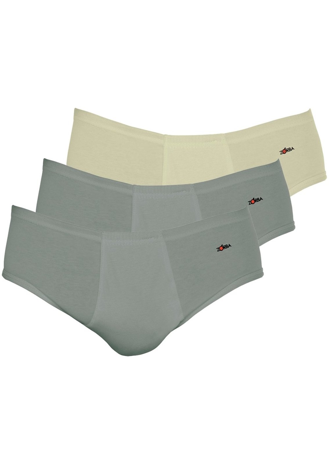 Kit com 3 Cuecas Slip Zorba com Abertura 172 Colorido GG Chumbo