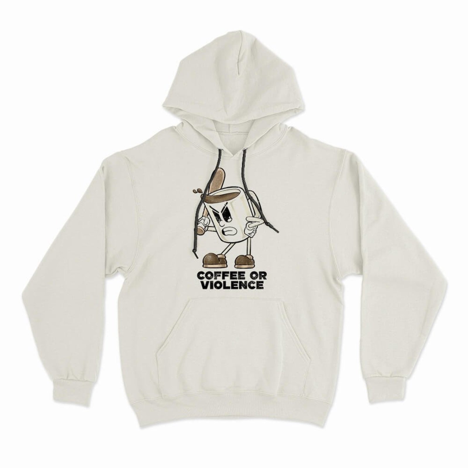 Moletom Com Capuz Coffee Or Violence - Off White - Casual - Studio Geek