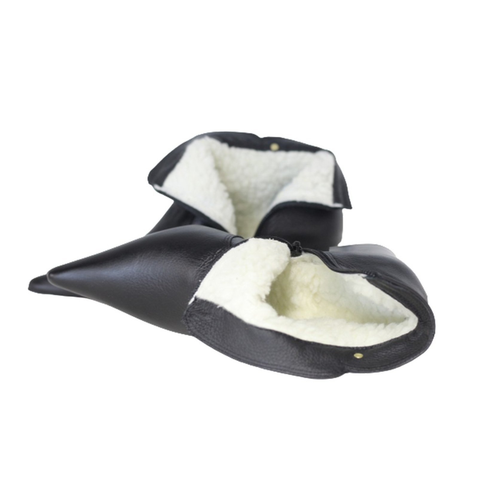 Vista 3 Bota Feminina em Lã Sintética Bico Fino Cano Curto Couro Salto 4cm Spinelli preto Spinelli preto