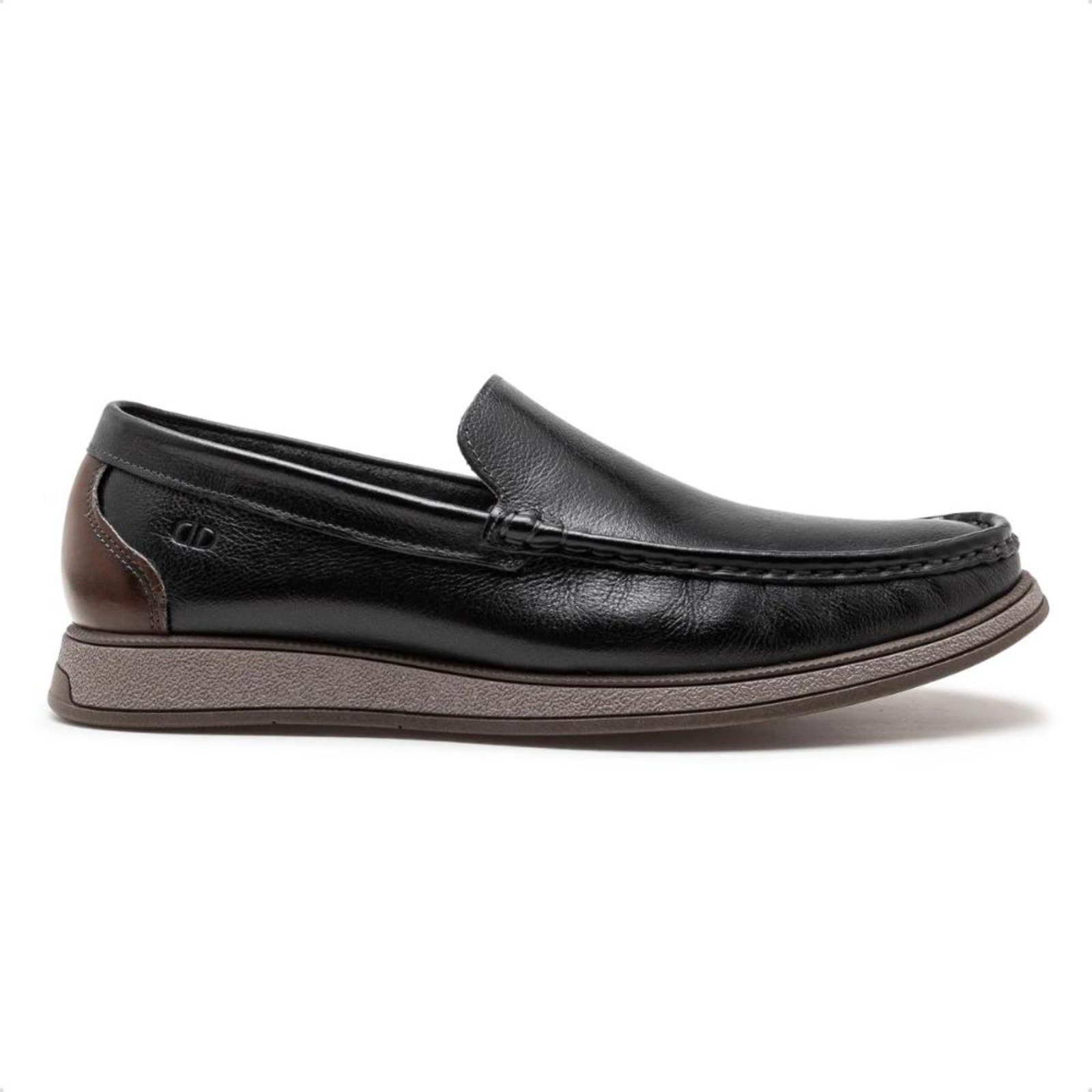Mocassim de Couro Democrata Masculino Nash 252301 Preto
