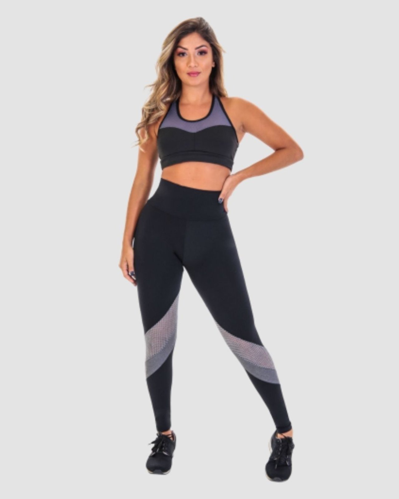 Conjunto Legging E Top Academia Fristyle Fitness Preto