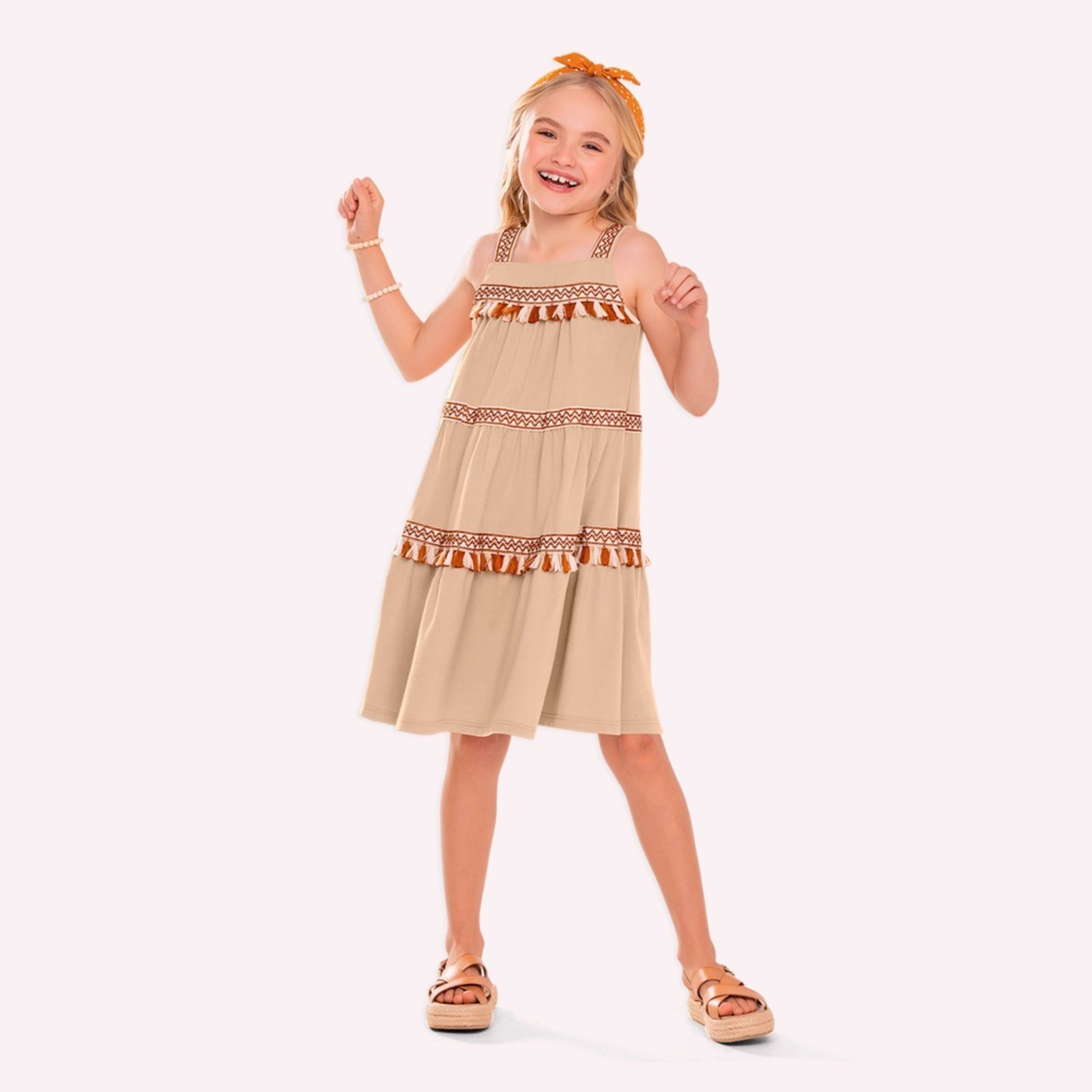 Infantil - Vestido Menina com Aviamentos Nanai