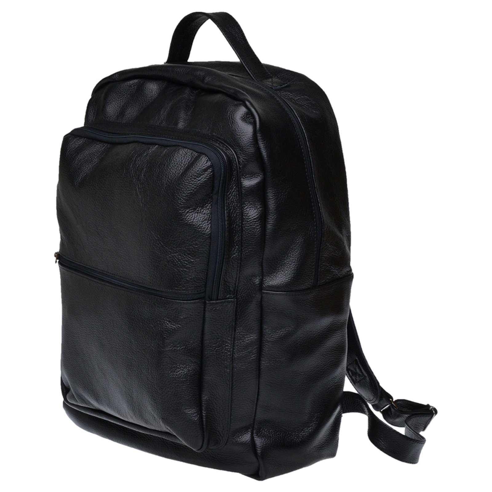 Vista 2 Mochila Masculina Executiva Para Notebook Pmt Couro MOC02_P Malbork preto