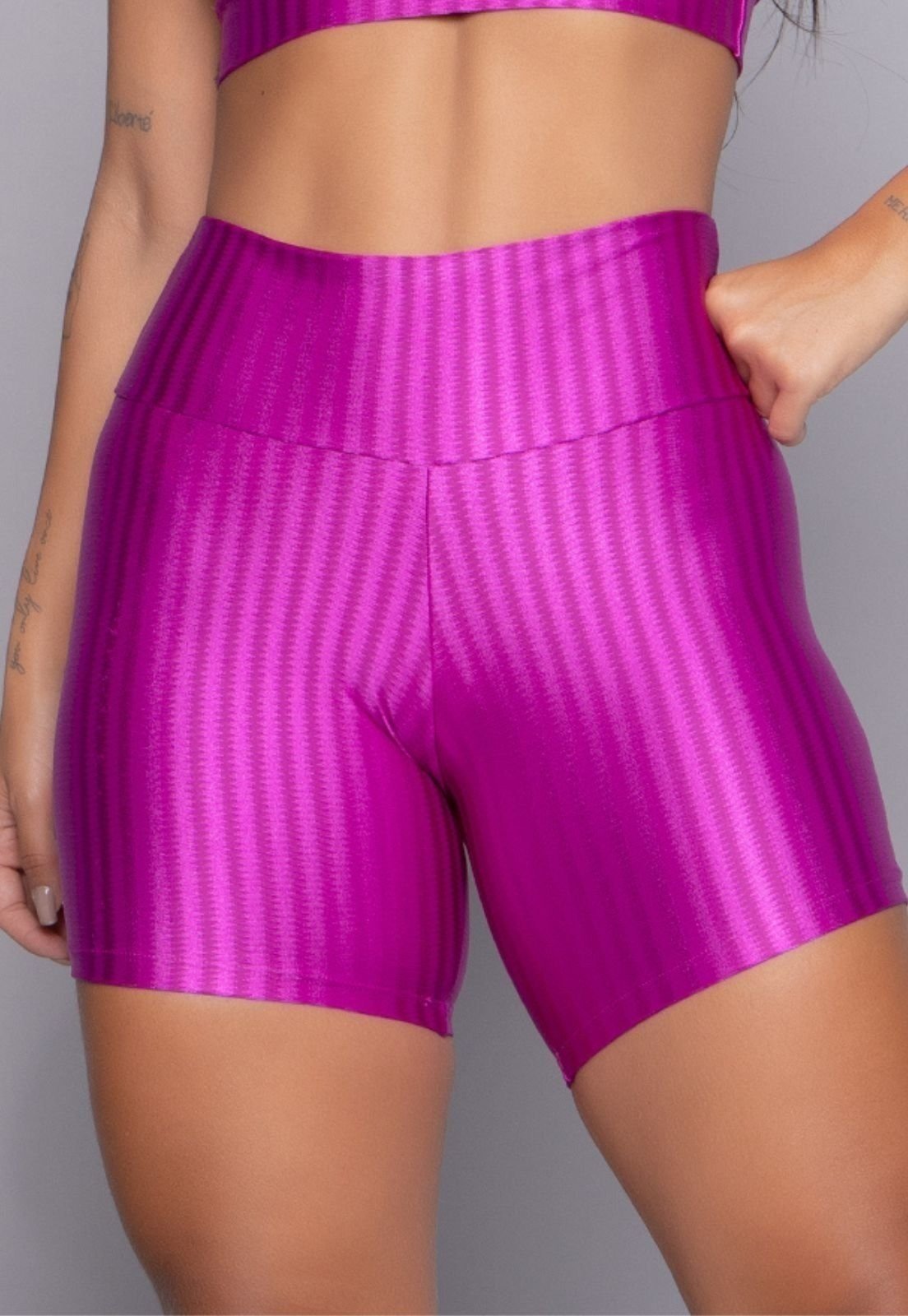 Short New Zig Wls Modas Compressão 3D Fitness Ikat Pink