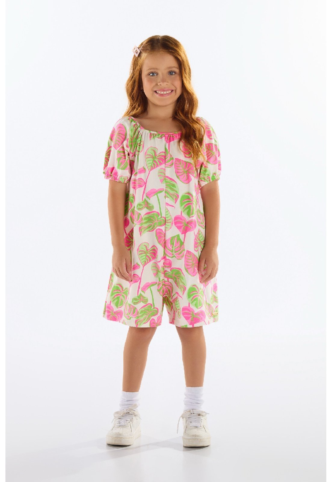 Infantil – Macaquinho Estampado para Menina Quimby Verde