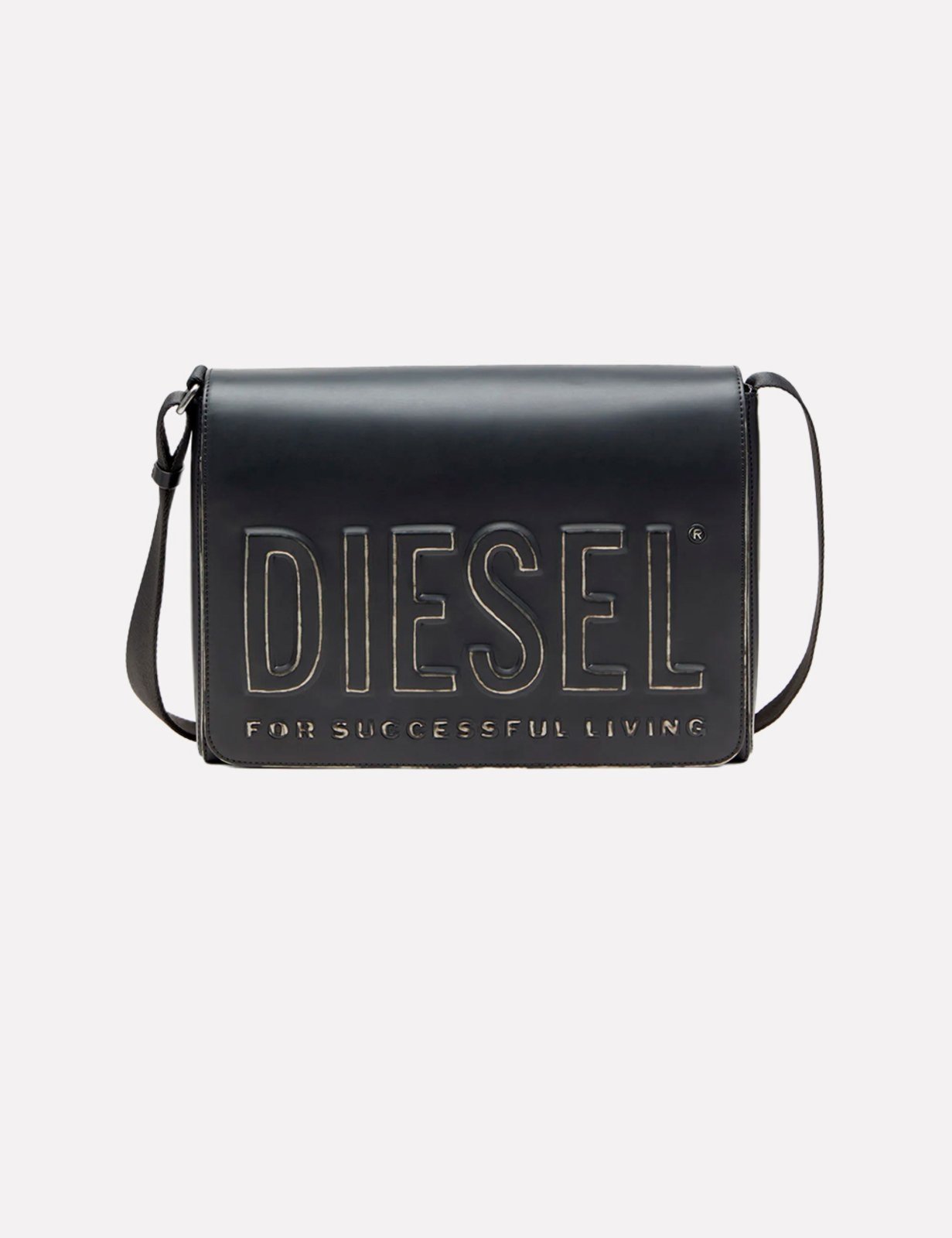 Vista 2 Bolsa Diesel DSL 3D Messenger S X X10234 Preta preto preto
