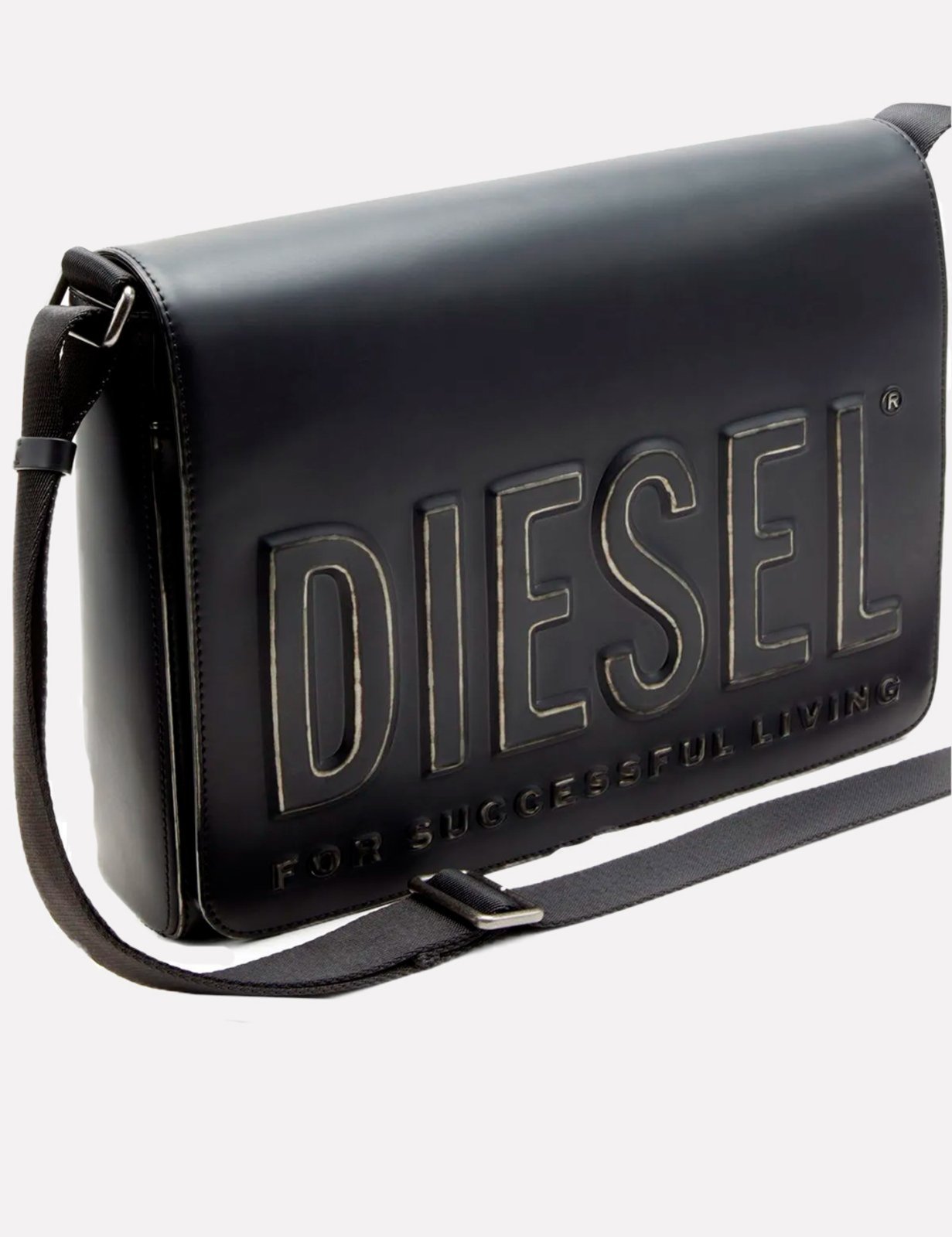 Vista 3 Bolsa Diesel DSL 3D Messenger S X X10234 Preta preto preto