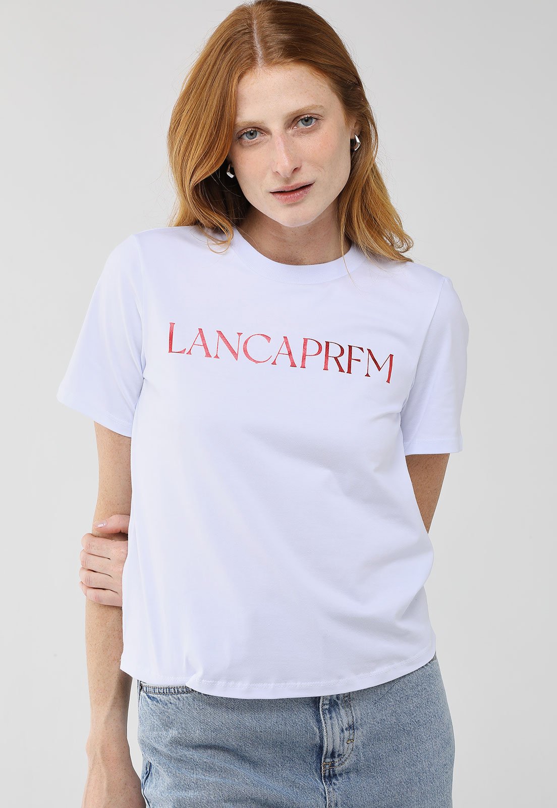 Camiseta Feminina Lança Perfume Logo Branca