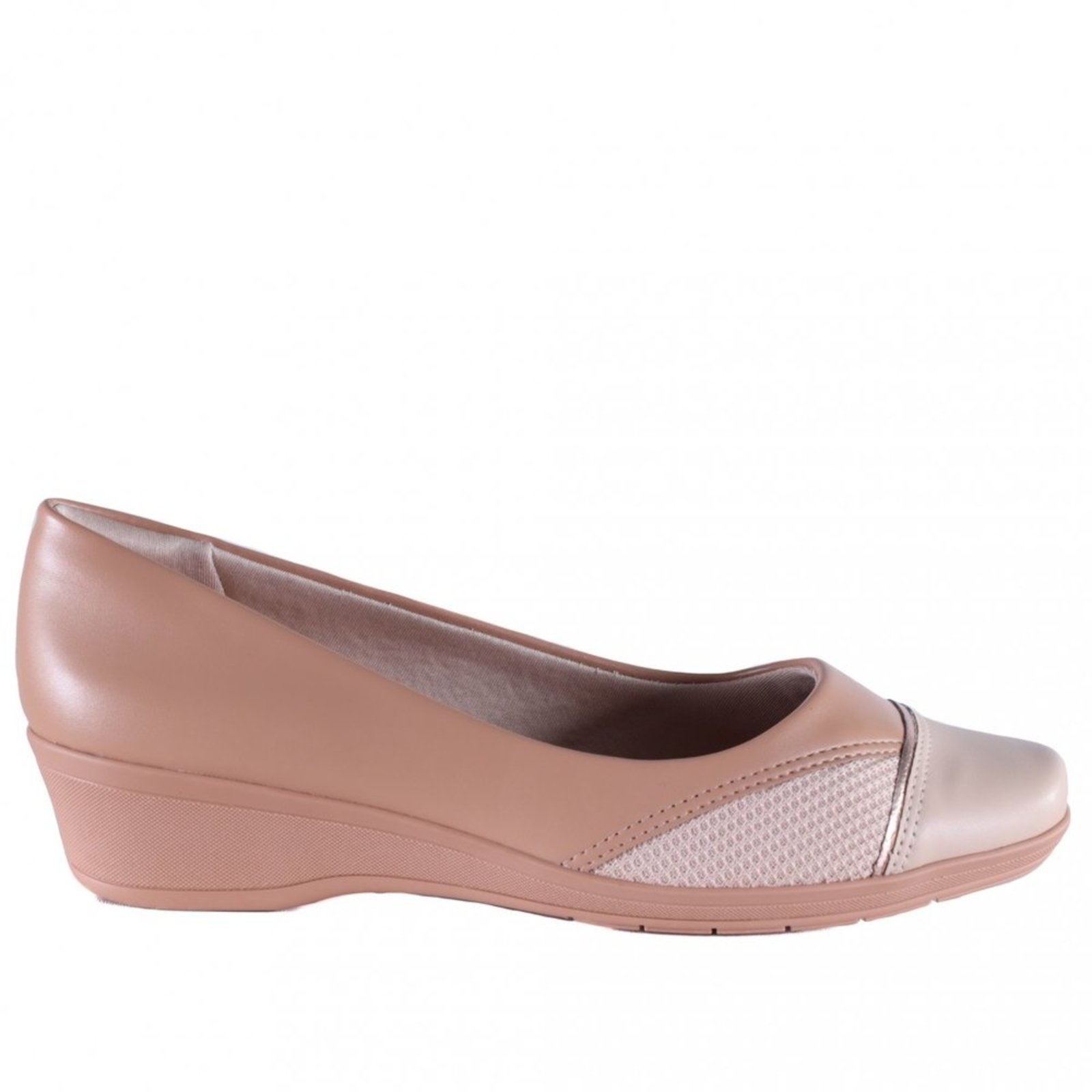 Sapatilha Comfortflex Feminina Anabela 2494302 Comfortflex Nude