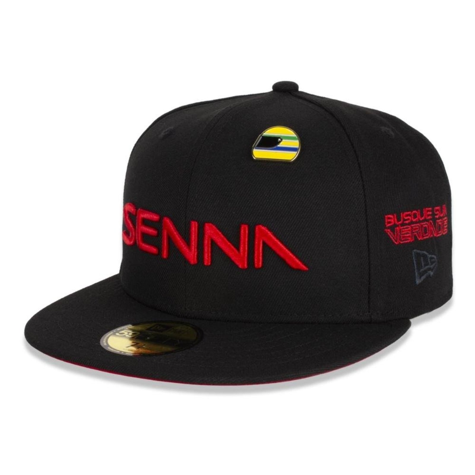 Bone New Era 59FIFTY Senna World Champion Preto