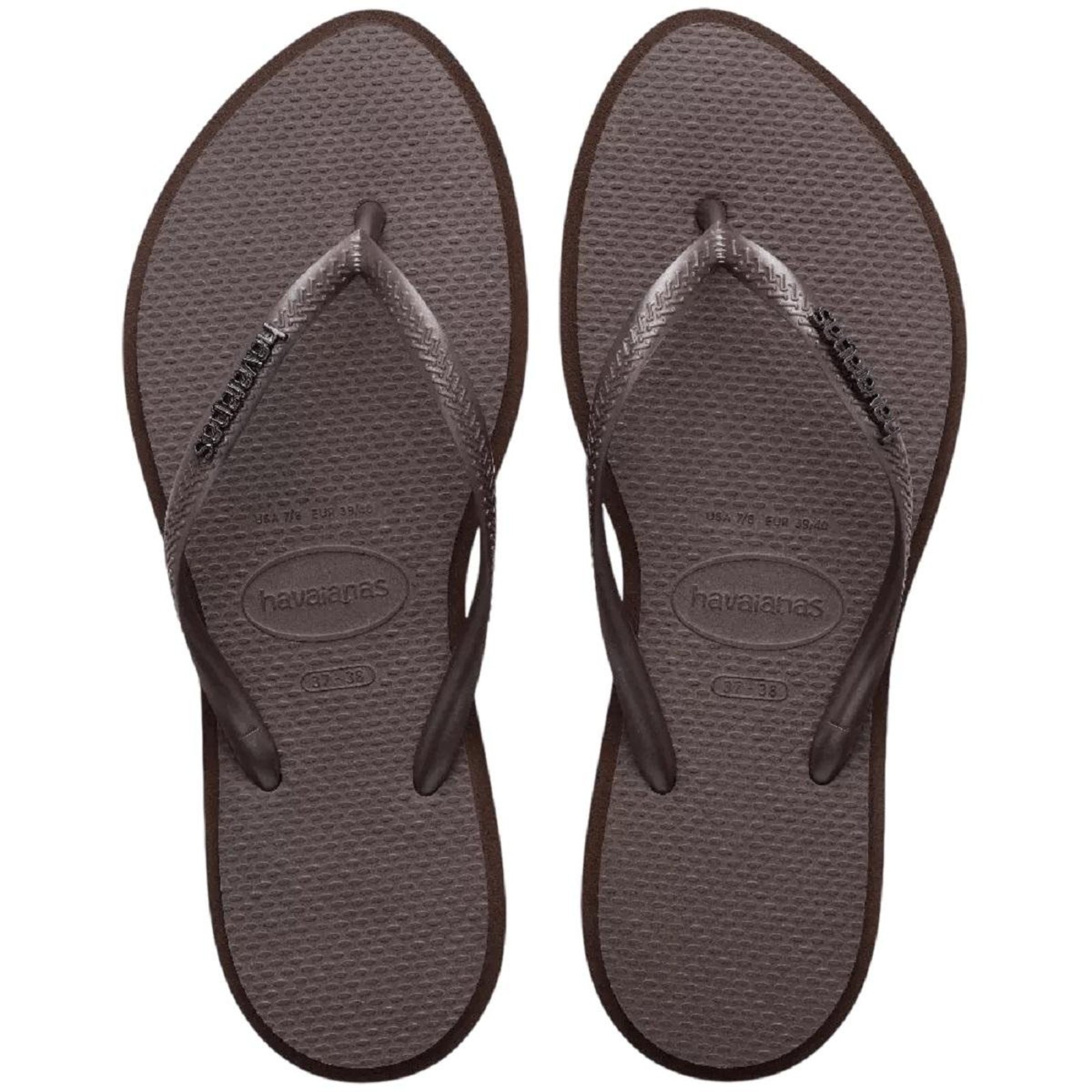 Chinelo Feminino Havaianas Slim Point Marrom