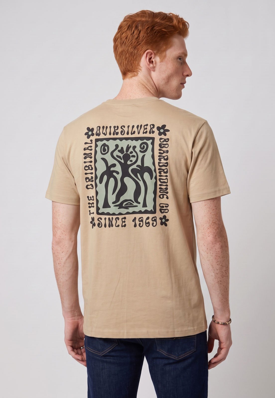 Camiseta Masculina Quiksilver Serenity Splash Bege