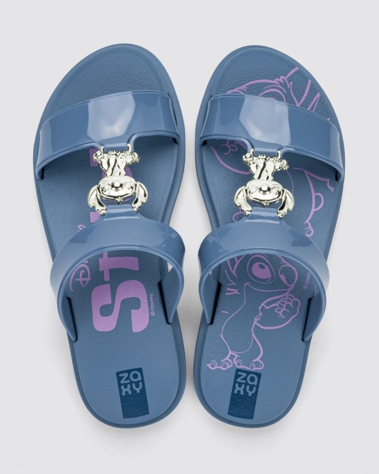 Vista 2 Chinelo Slide Zaxy Disney Mix bege Zaxy bege