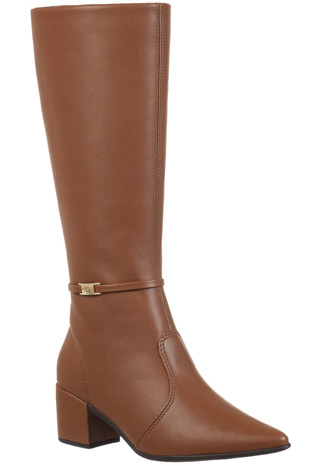 Bota Feminina Montaria GiGiL Cano Alto Bico Fino Caramelo
