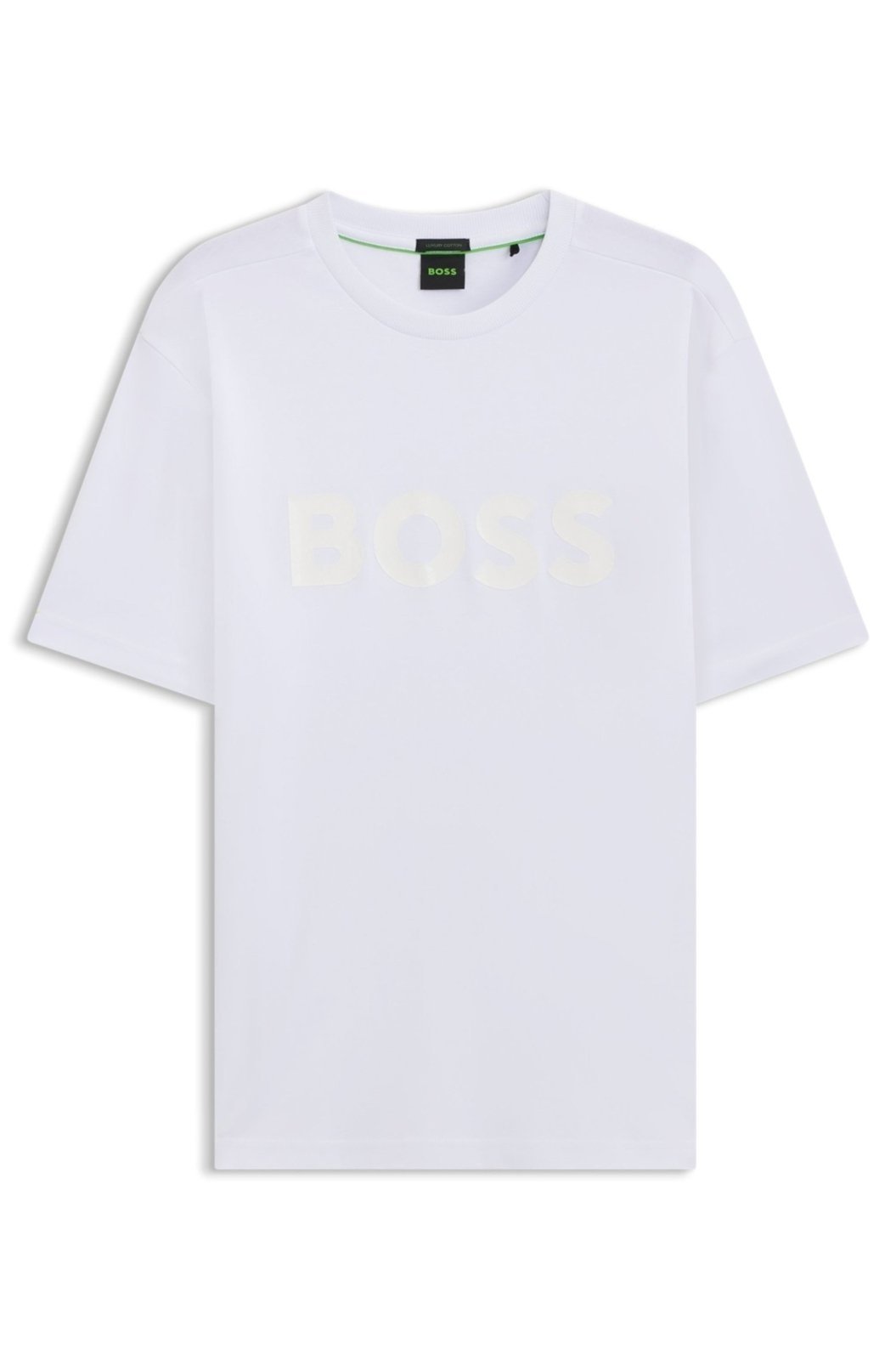 Camiseta Em Jersey De Algodão Com Logo Estruturado