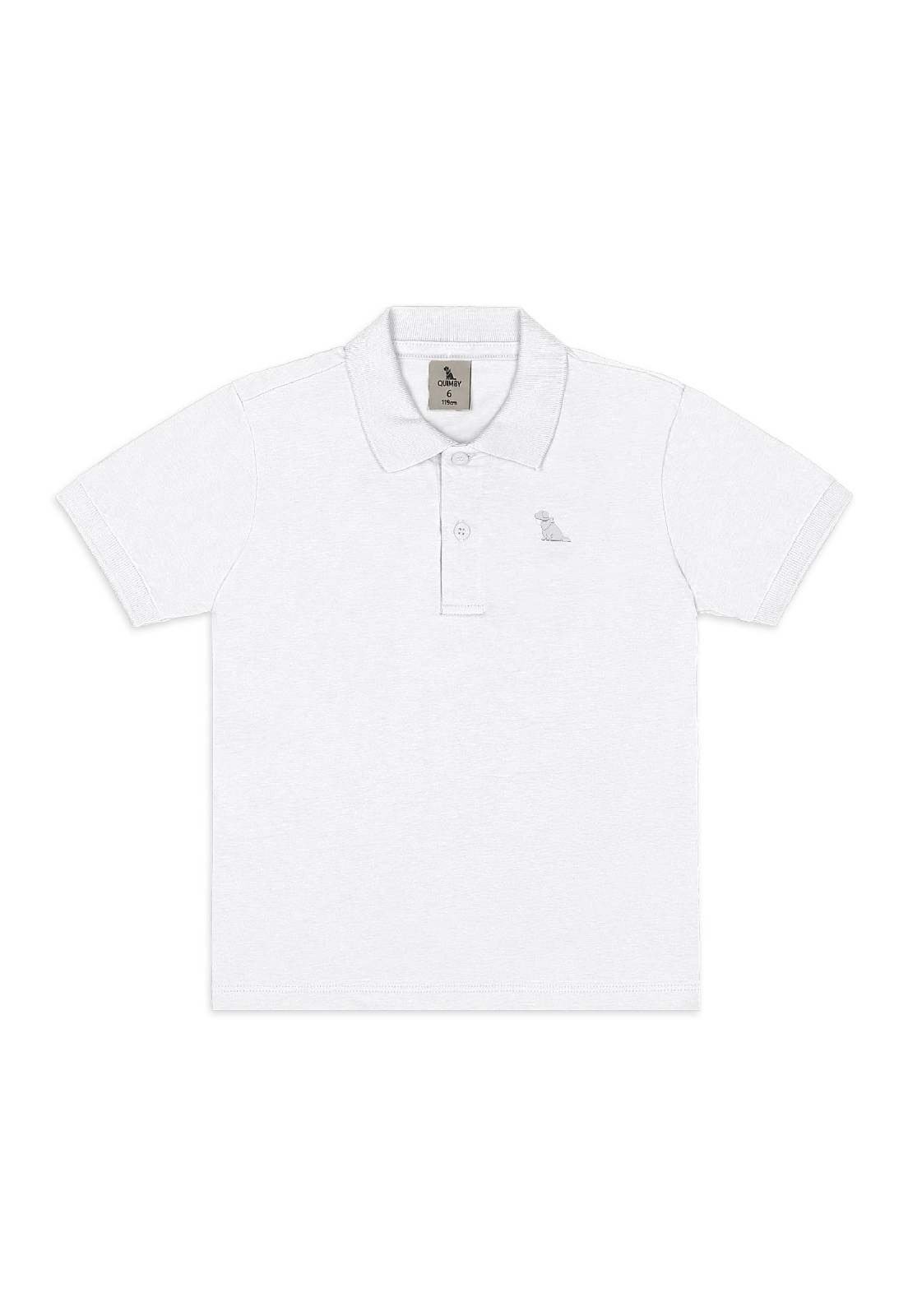Infantil - Camisa Polo para Menino em Algodão Quimby Branco