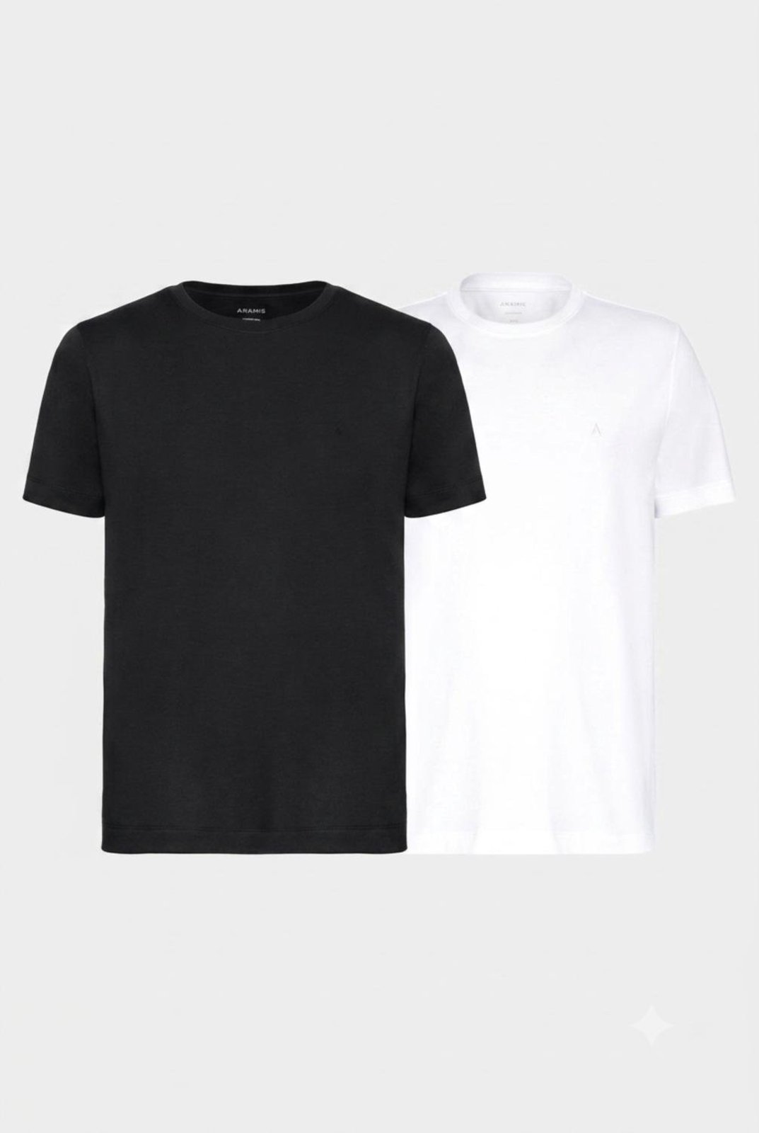 Kit Aramis 2 Camisetas Básica Algodão Preto e Branco