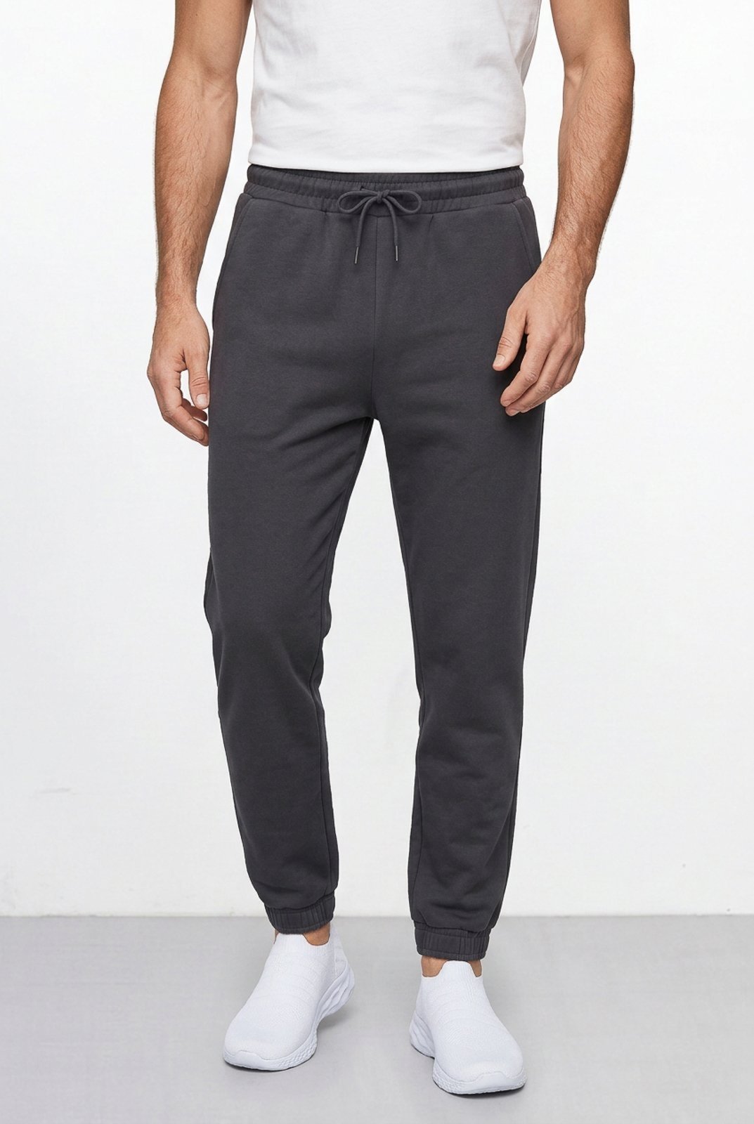 Calça masculina de moletom peluciado 69386 - Chumbo