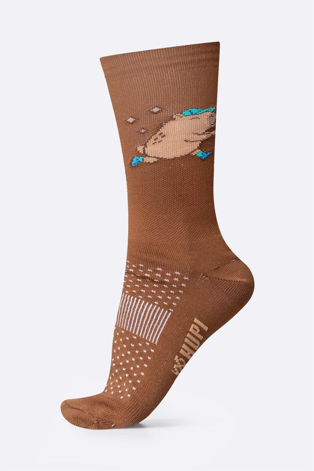 Meia HUPI Capivara Run Marrom