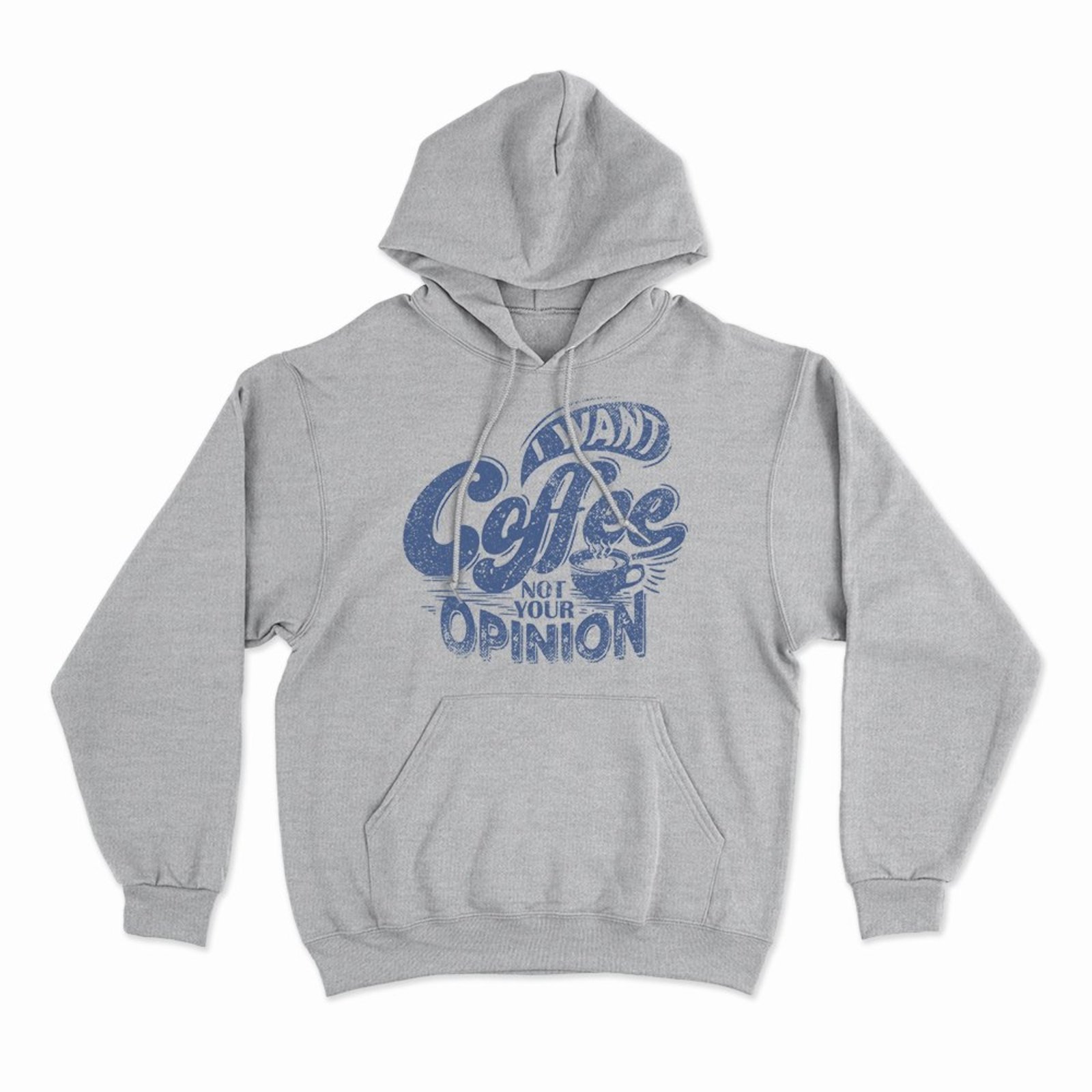 Moletom Com Capuz I Want Coffee - Mescla Cinza - Casual - Studio Geek