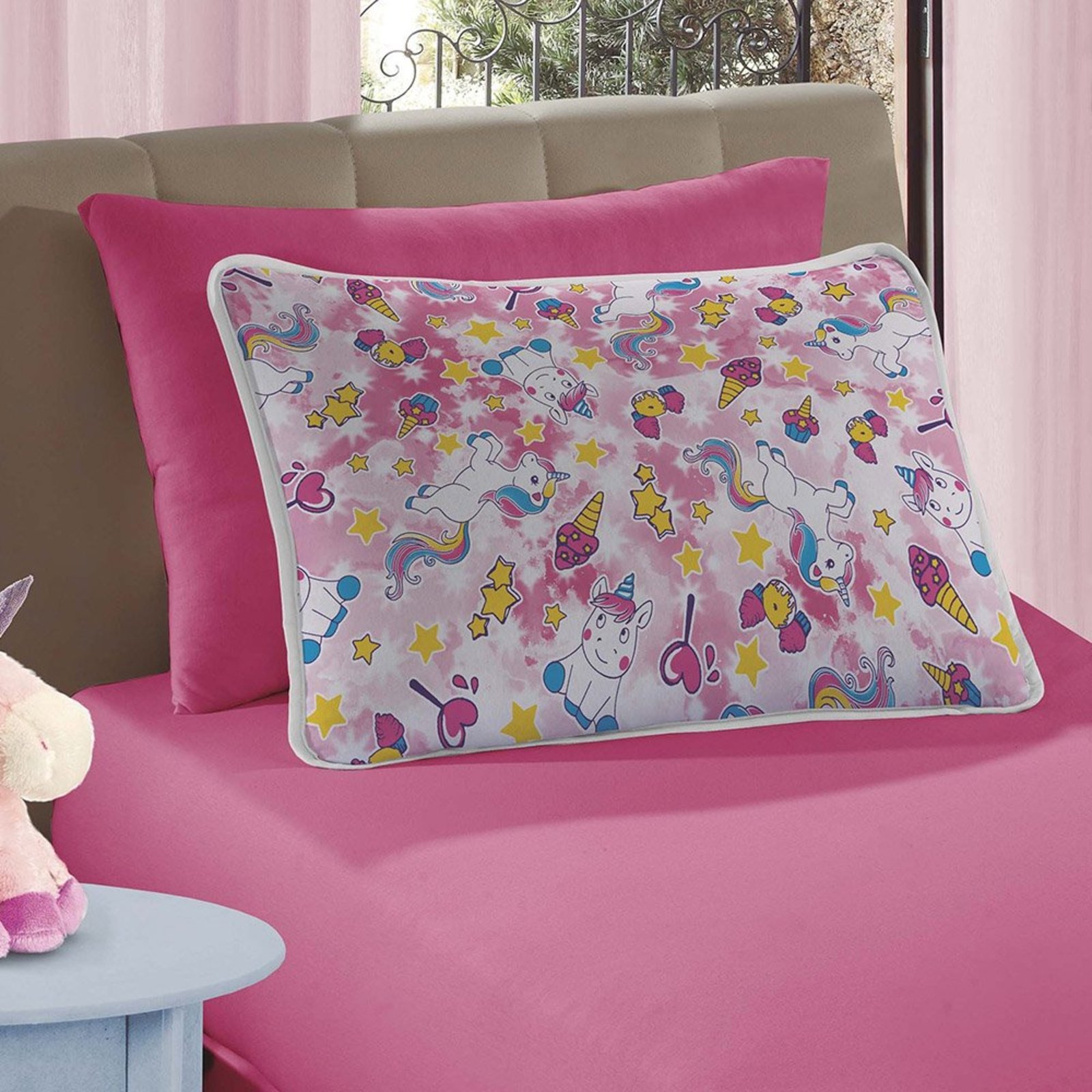Jogo de Cama Lençol Solteiro Mymo 2 Peças Unicornio - 100% Algodão