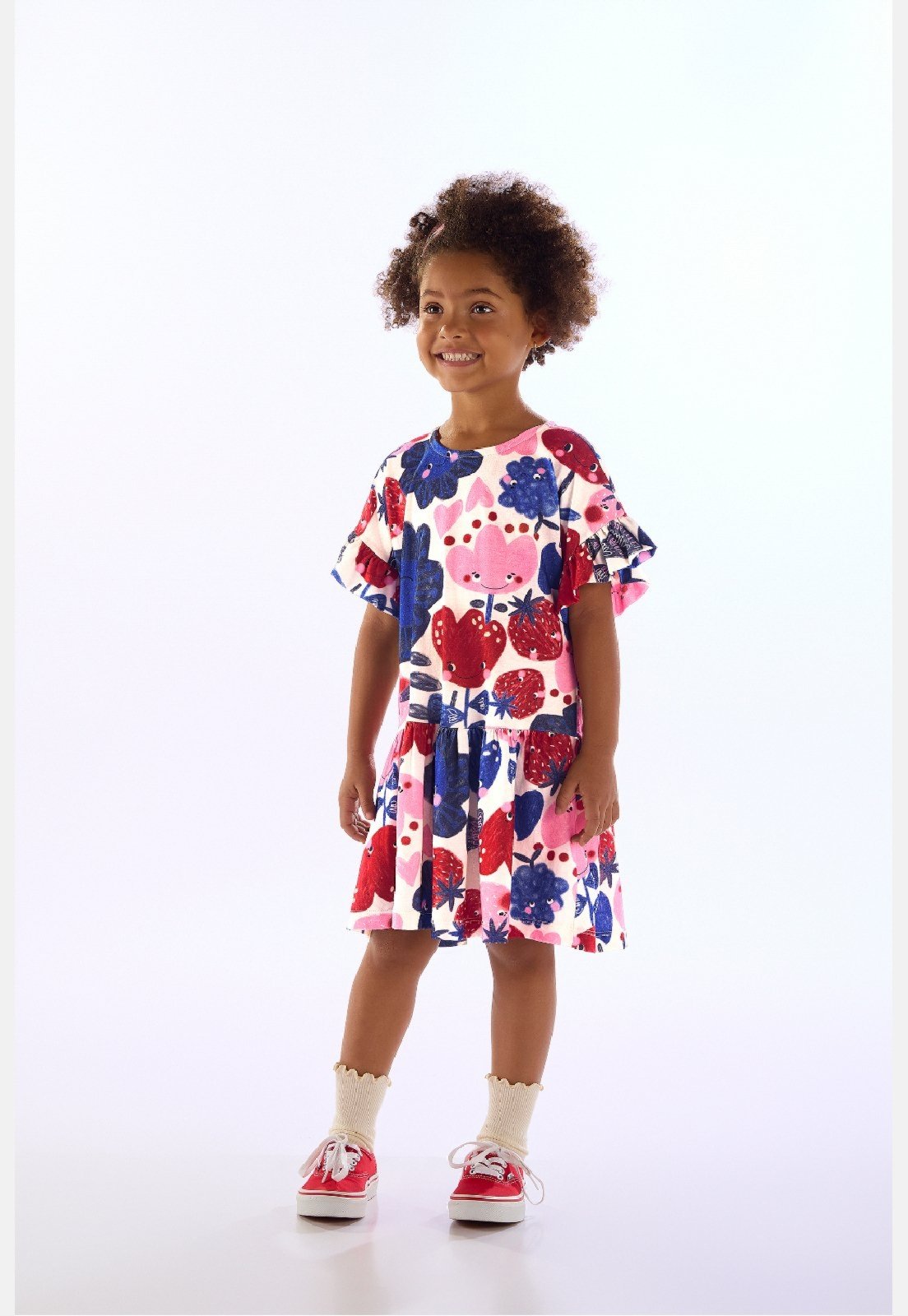 Infantil - Vestido Tulipa Meia Malha Três e Já Branco