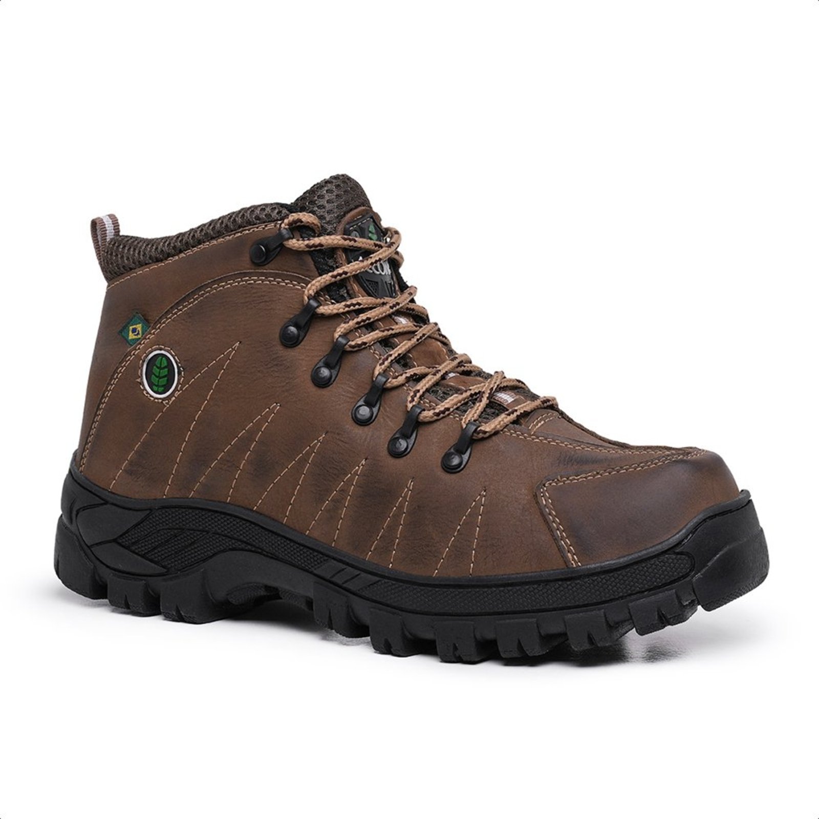 Coturno Adventure Accona em Couro Café 6000LM