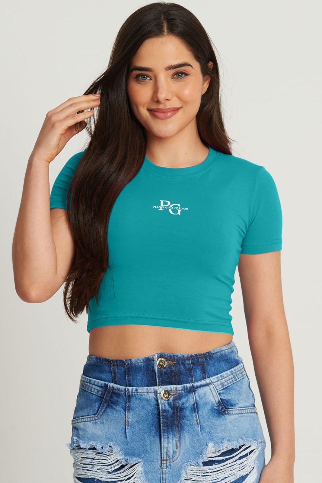 Cropped Feminino Logo Mini Planet Girls Verde