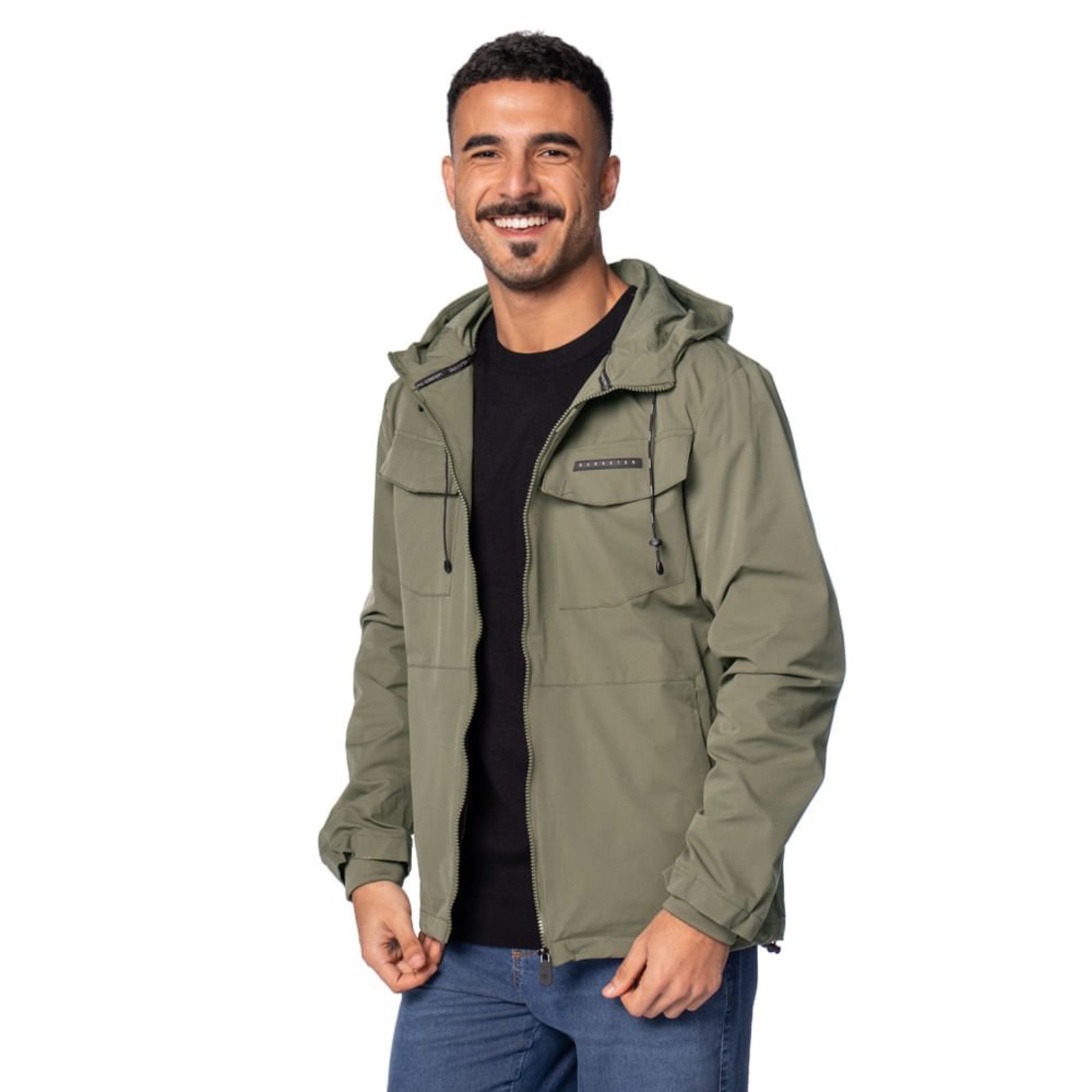 Jaqueta Corta Vento Masculina Gangster Capuz Verde