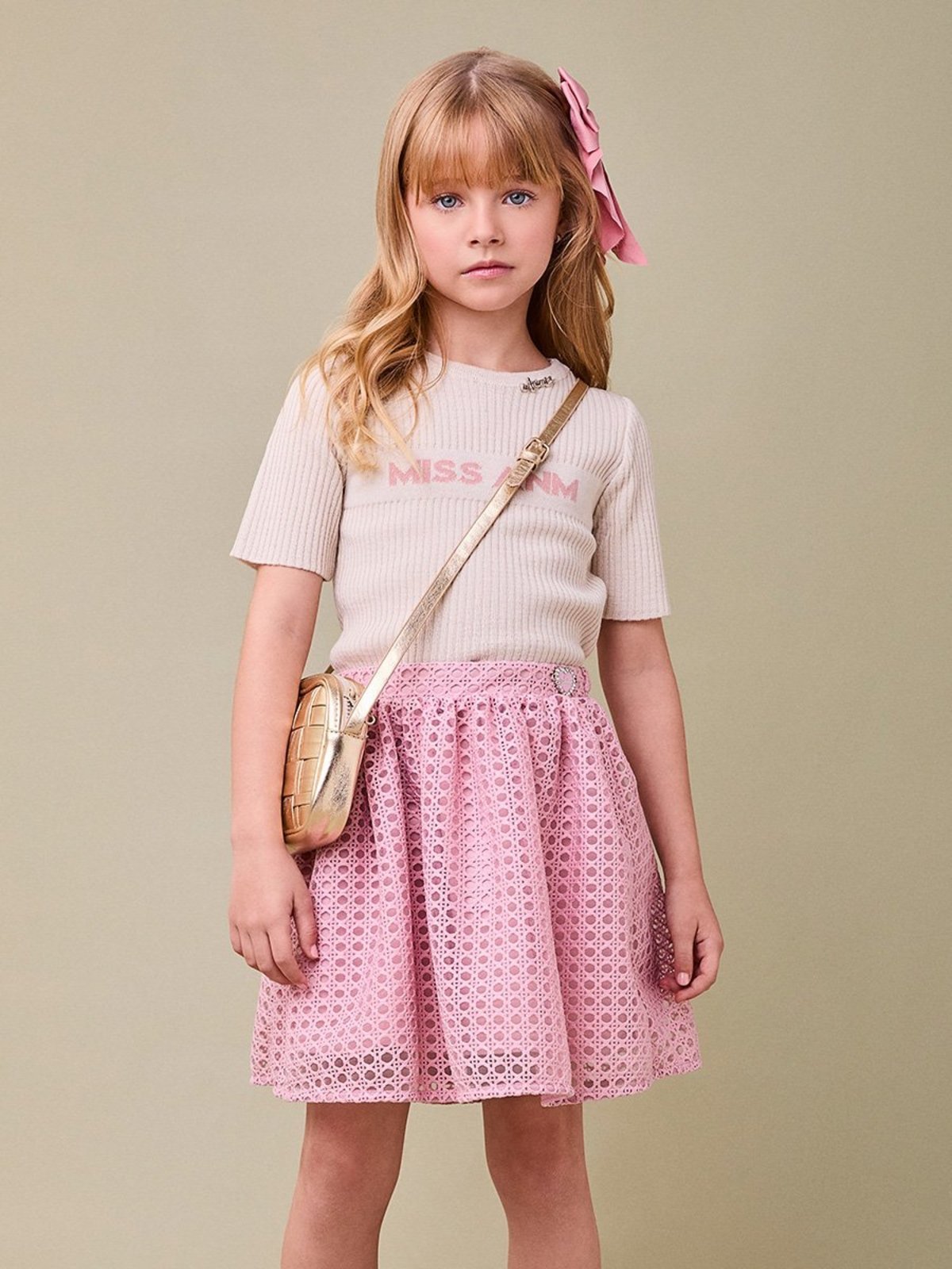 Infantil - Conjunto Rosa de Tule Texturizado
