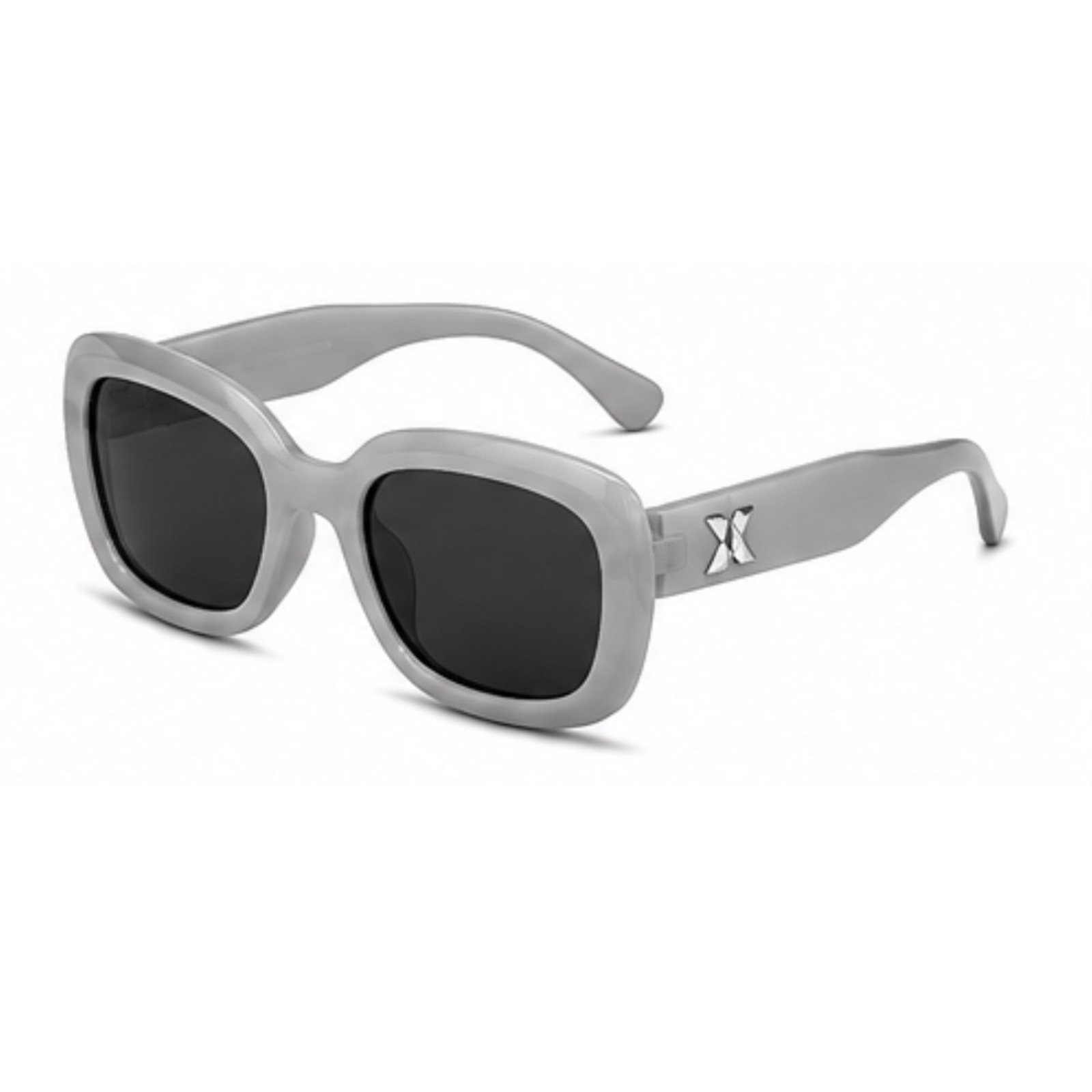 Óculos De Sol Quadrado Oversized Proteção UV400 Cinza