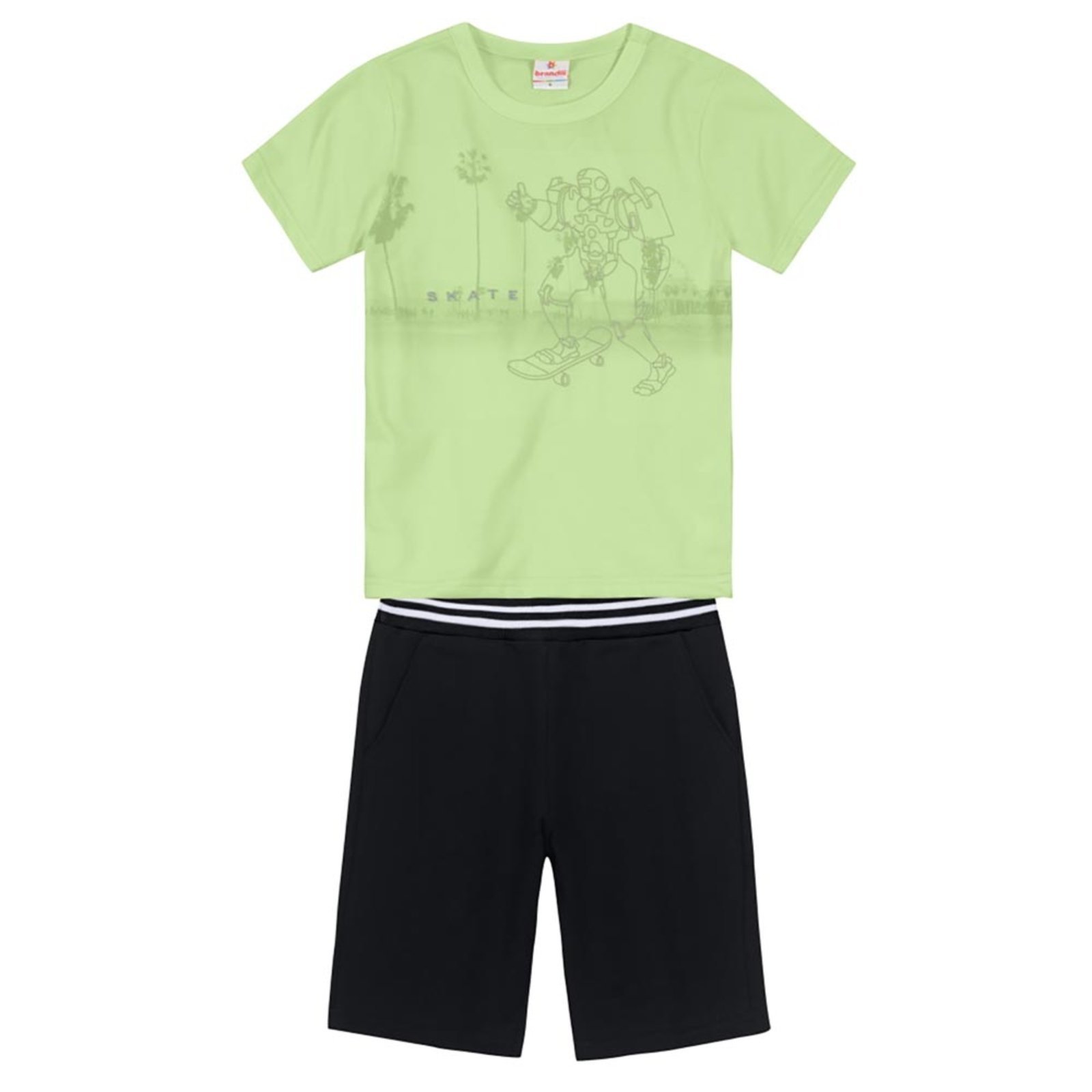 Infantil - Conjunto Menino De Robô Verde Brandili Incolor