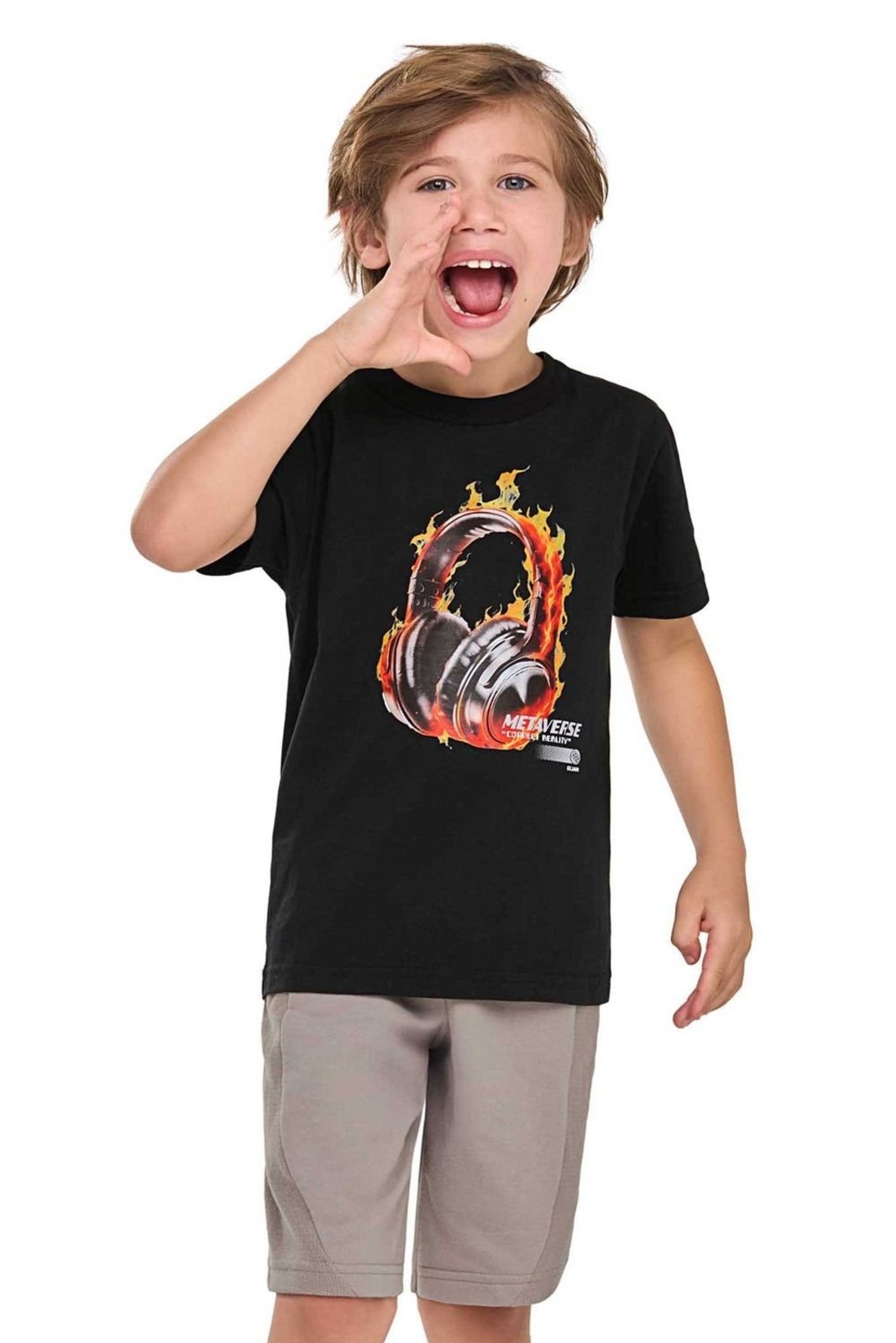 Infantil - Conjunto Menino Gamer Fire Elian Preto