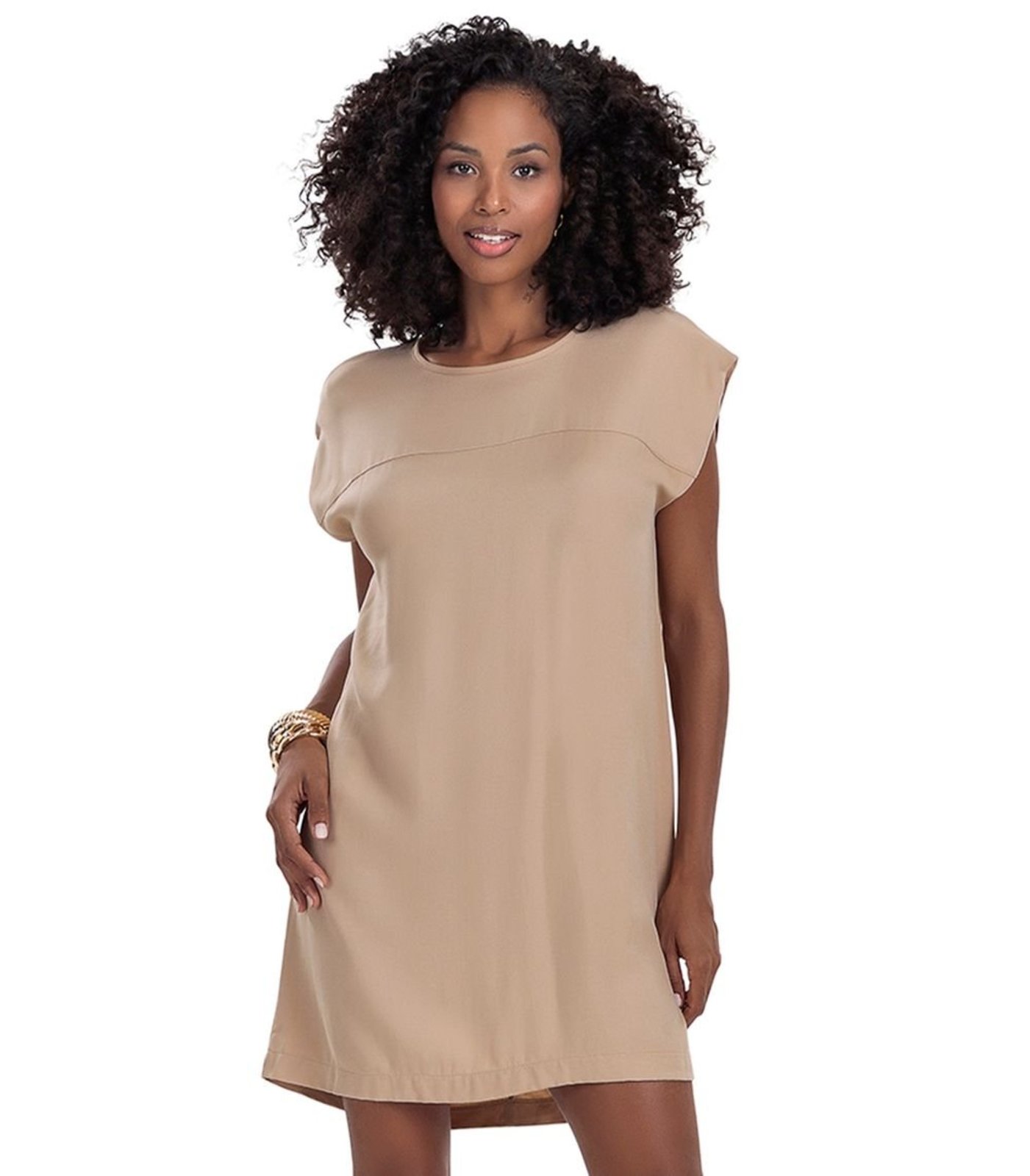 Vestido Curto Feminino Rovitex Marrom