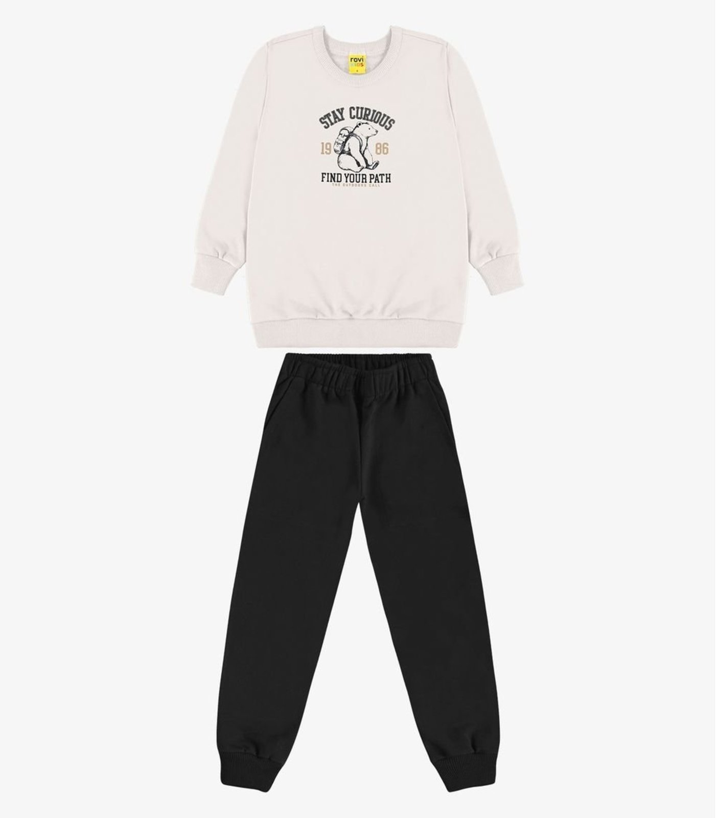 Infantil - Conjunto Blusão e Calça Moletom Rovi Bege