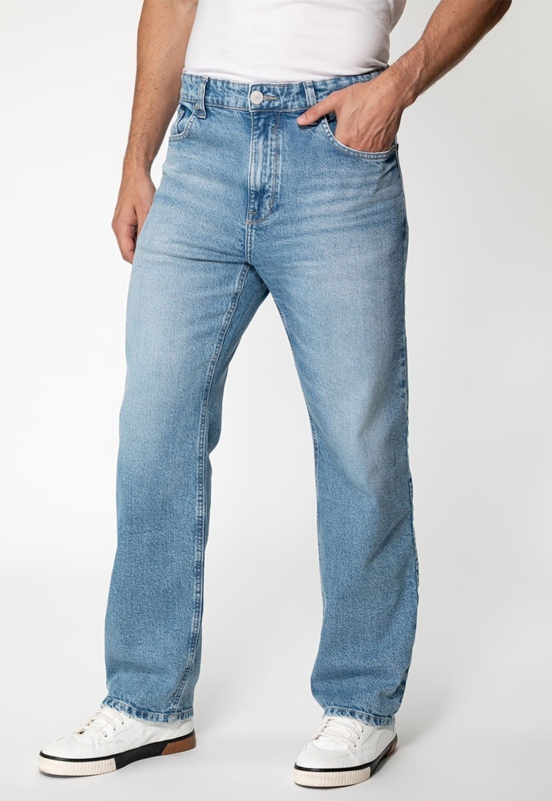 Calça Jeans Guess Relaxed Straight Azul Claro