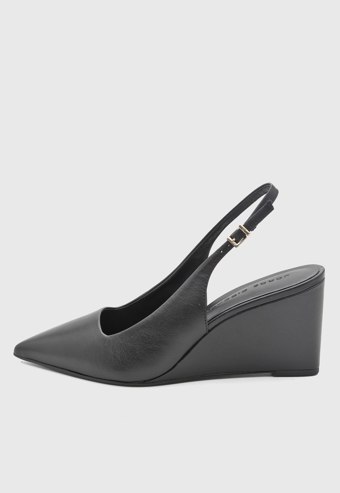 Scarpin Feminino Jorge Bischoff Couro Salto Alto Preto