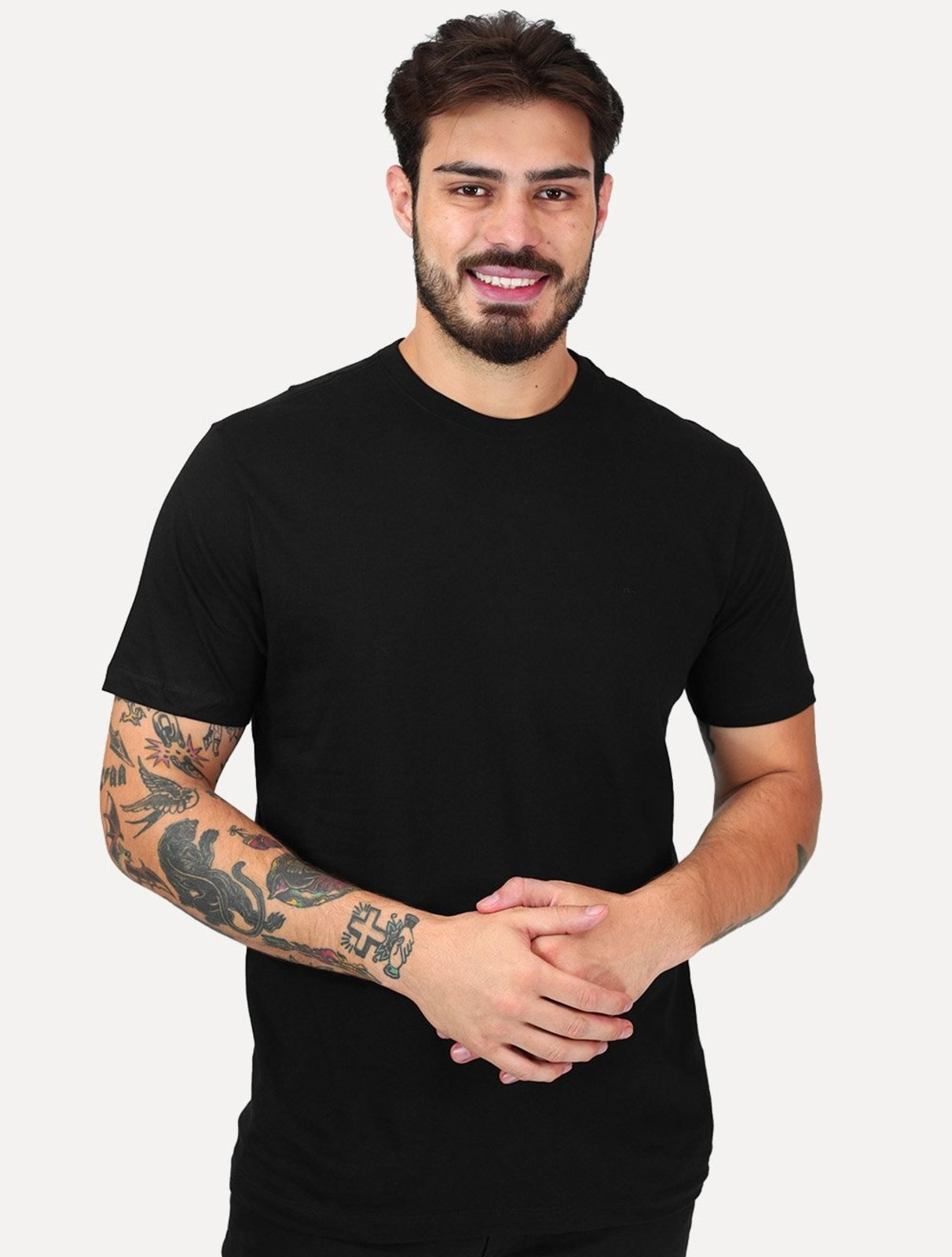 Camiseta Aramis Masculina Basica Mono Logo Preto