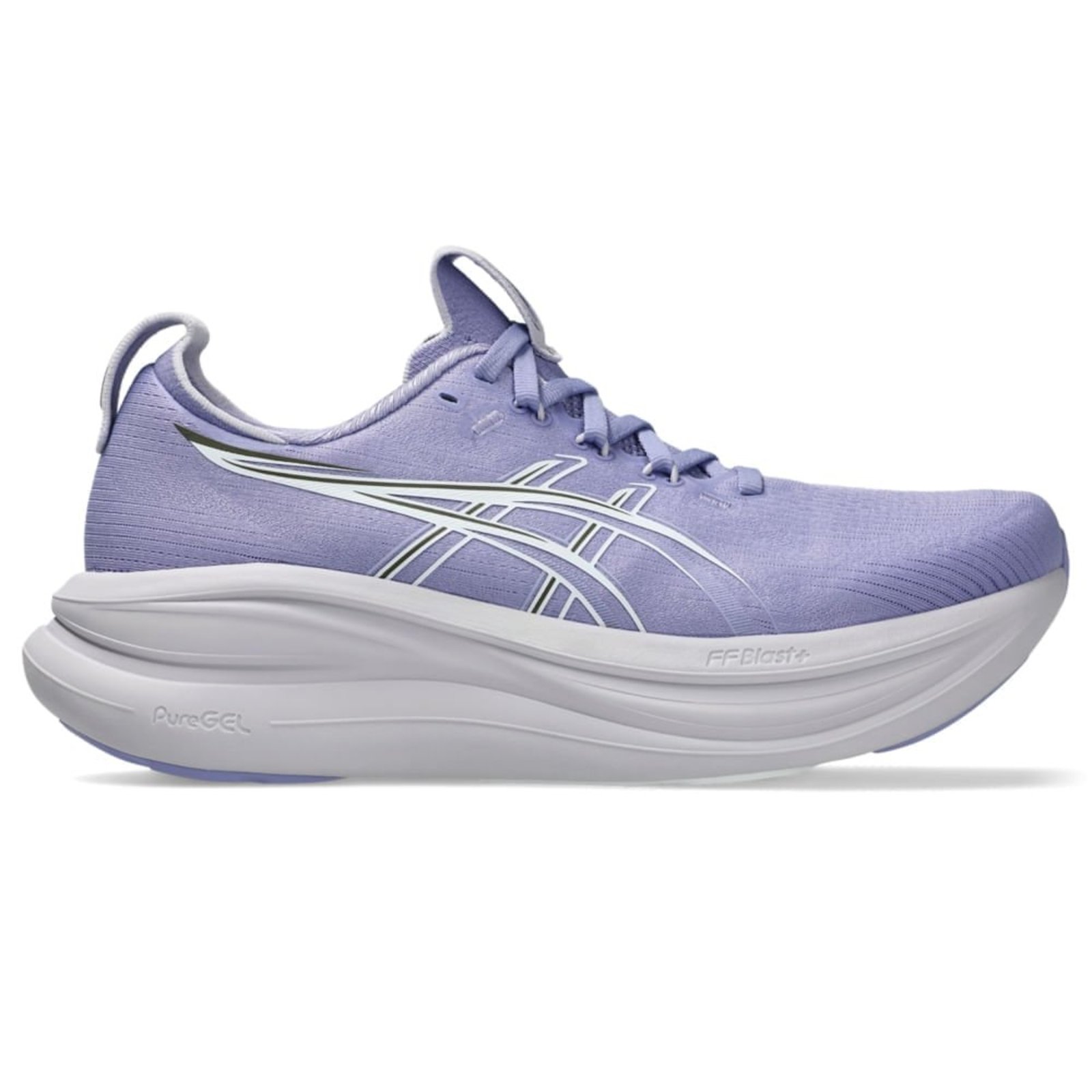 Vista 3 Tênis ASICS GEL Nimbus 28 - Feminino Branco roxo ASICS roxo