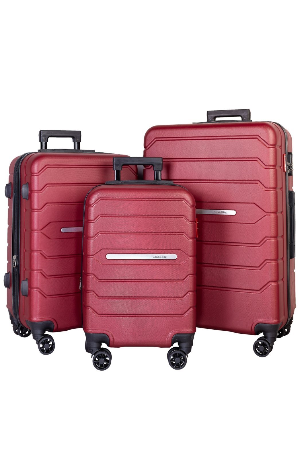 Vista 2 Kit 3 Malas Enluaze De Viagem Abs 20" 24"" 28"" Arizona - " vermelho Enluaze vermelho