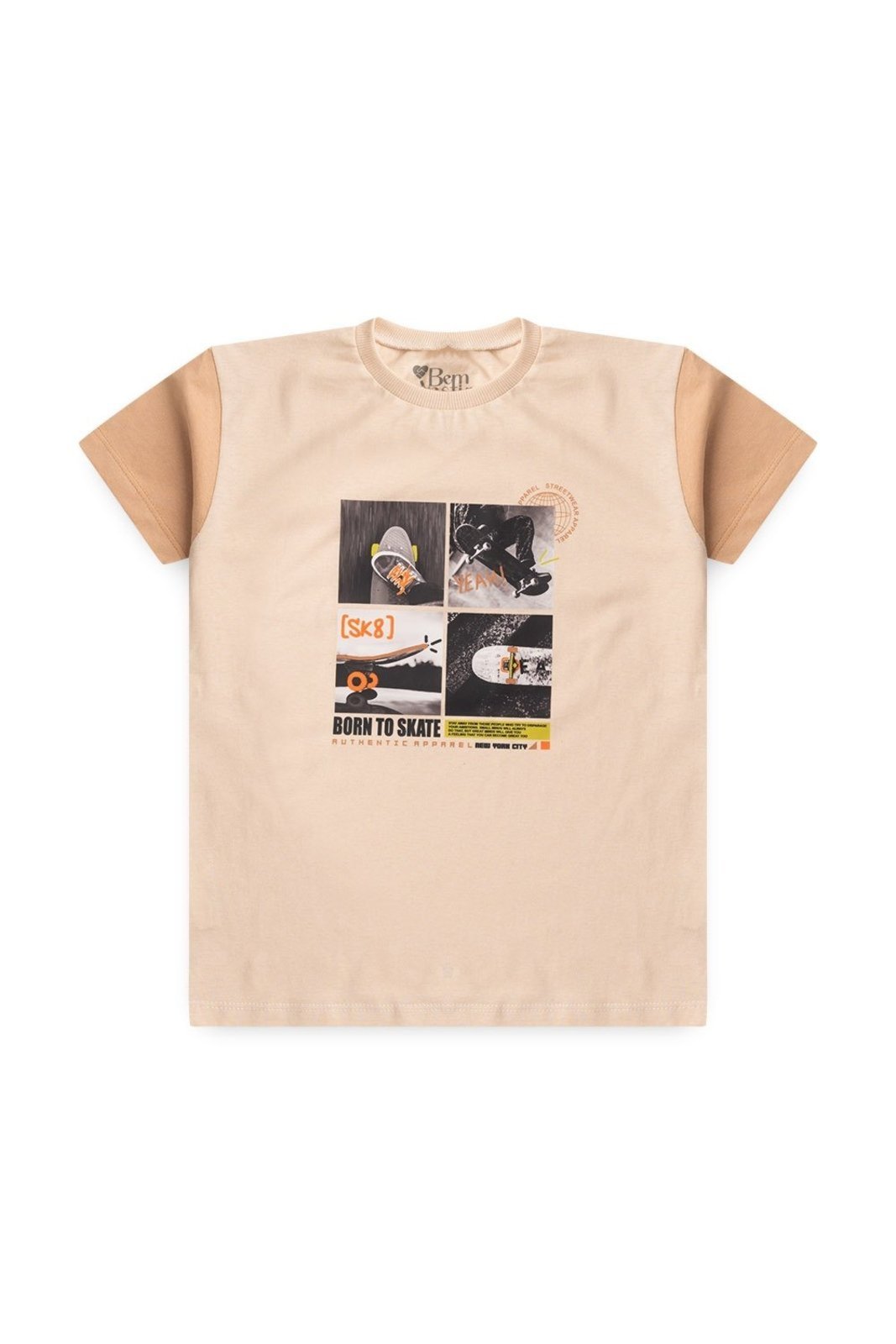 Vista 3 Infantil - Conjunto Bem Vestir Menino Camiseta Oversized e Bermuda bege BEM VESTIR bege