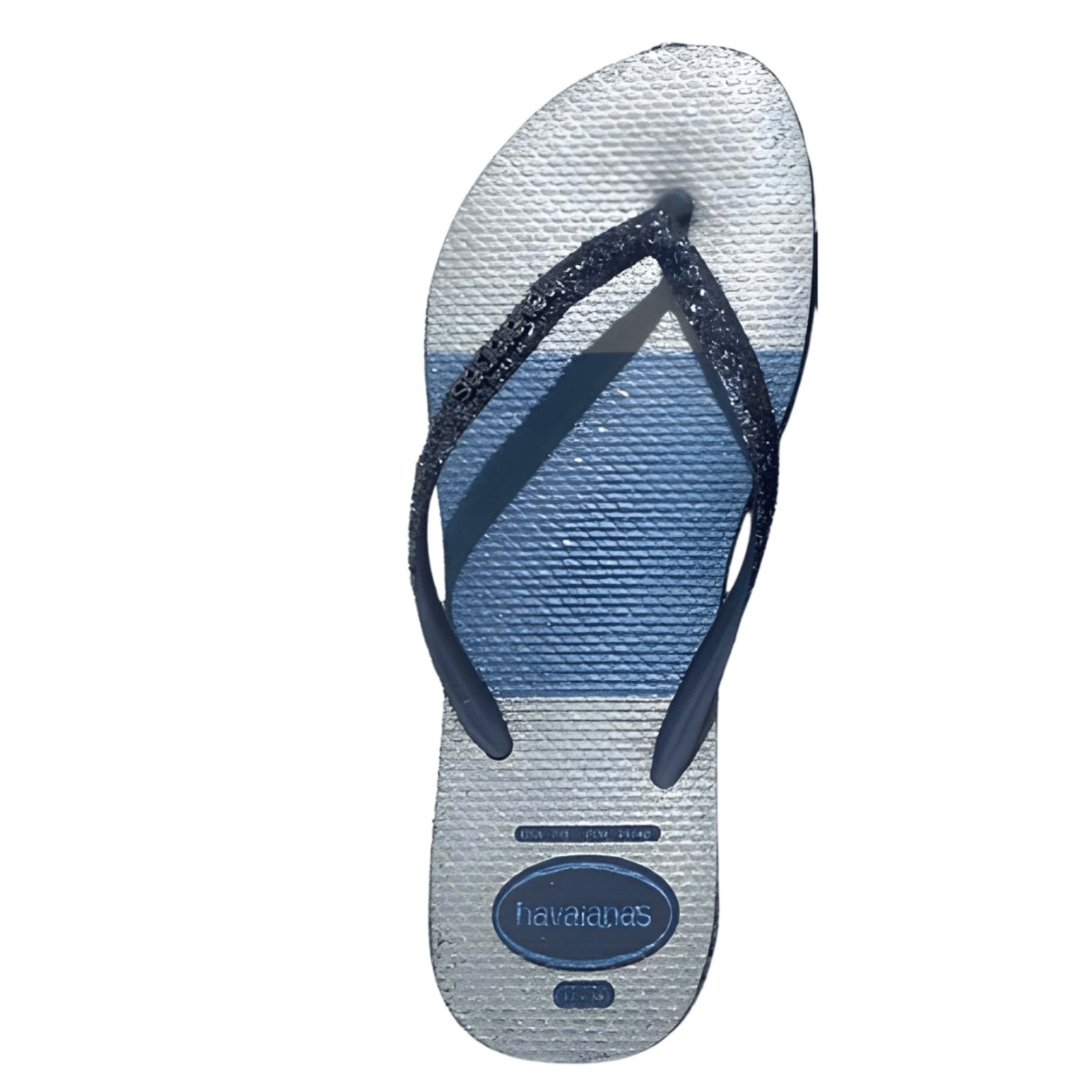 Vista 3 Chinelo Havaianas Slim Glitter Glam azul Havaianas azul