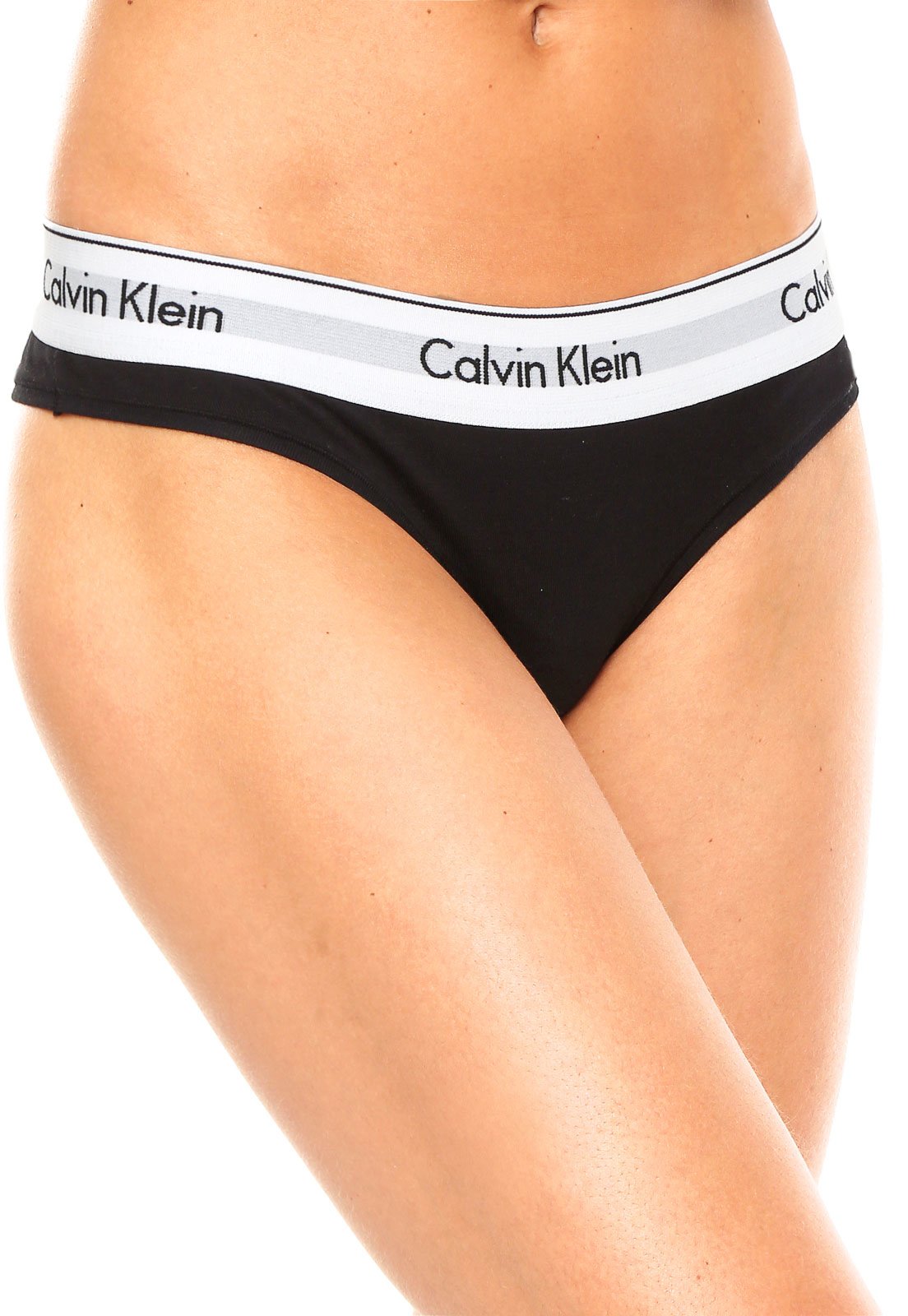 Calcinha Calvin Klein Underwear Biquíni Logo Preta