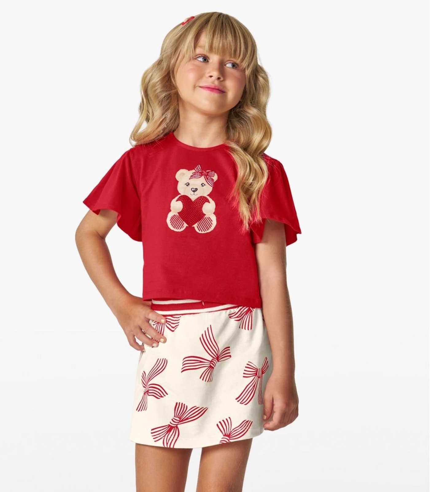 Infantil - Conjunto Blusa com Shorts Saia Trick Nick Vermelho