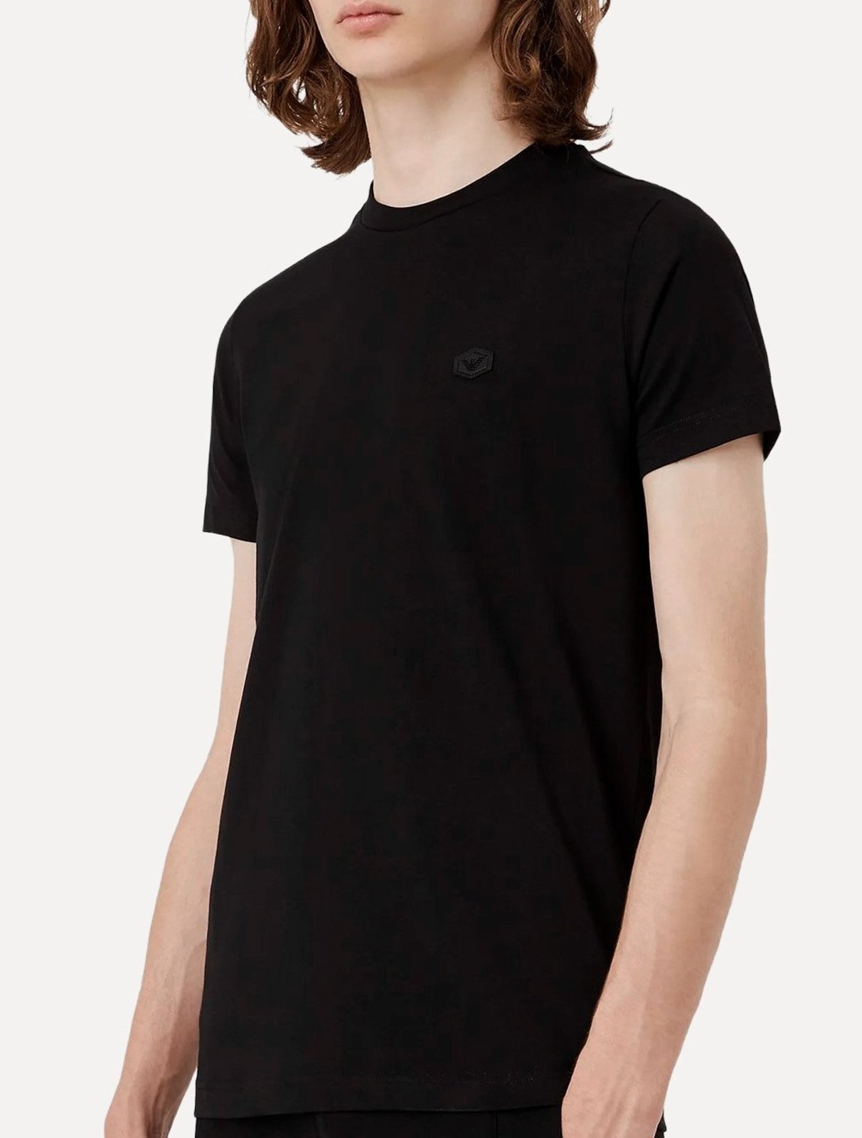 Camiseta Armani Exchange Masculina Essential Minimalist Micro Patch Preto
