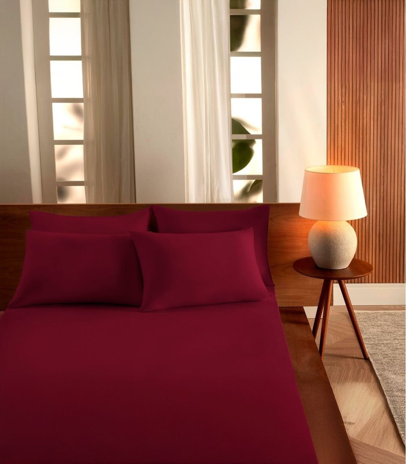 Jogo De Cama Queen Malha 3 Peças Liso Vivaldi Vermelho