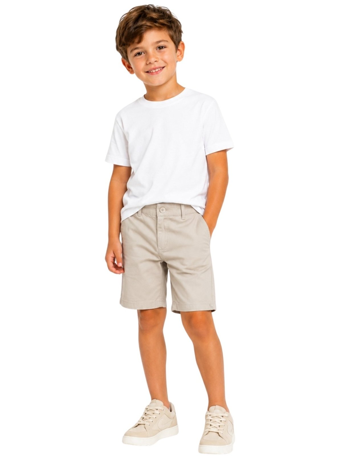 Infantil – Bermuda Alfaiataria Social Masculina Areia