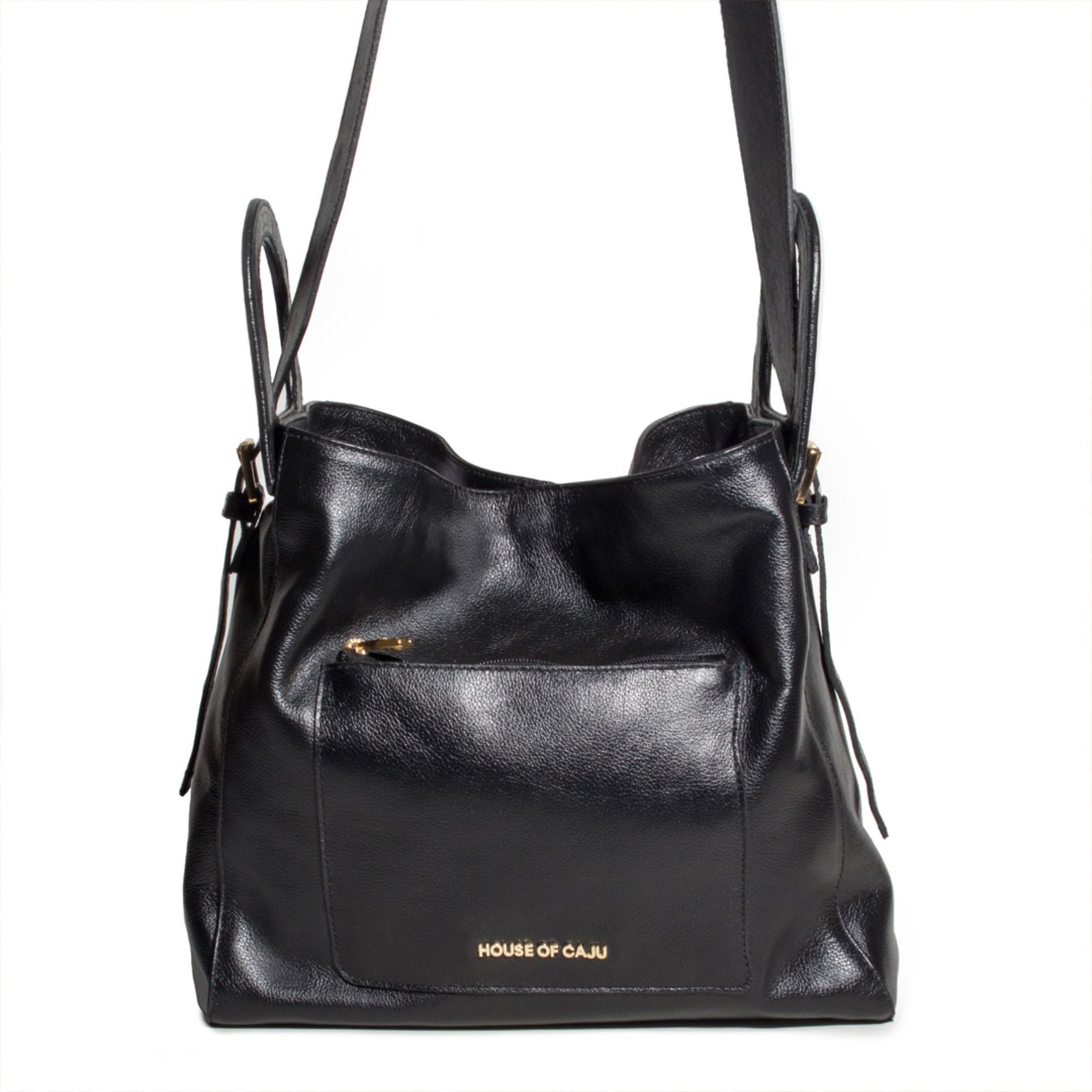 Bolsa Feminina Em Couro Transversal Preta “Cássia Eleutério”””