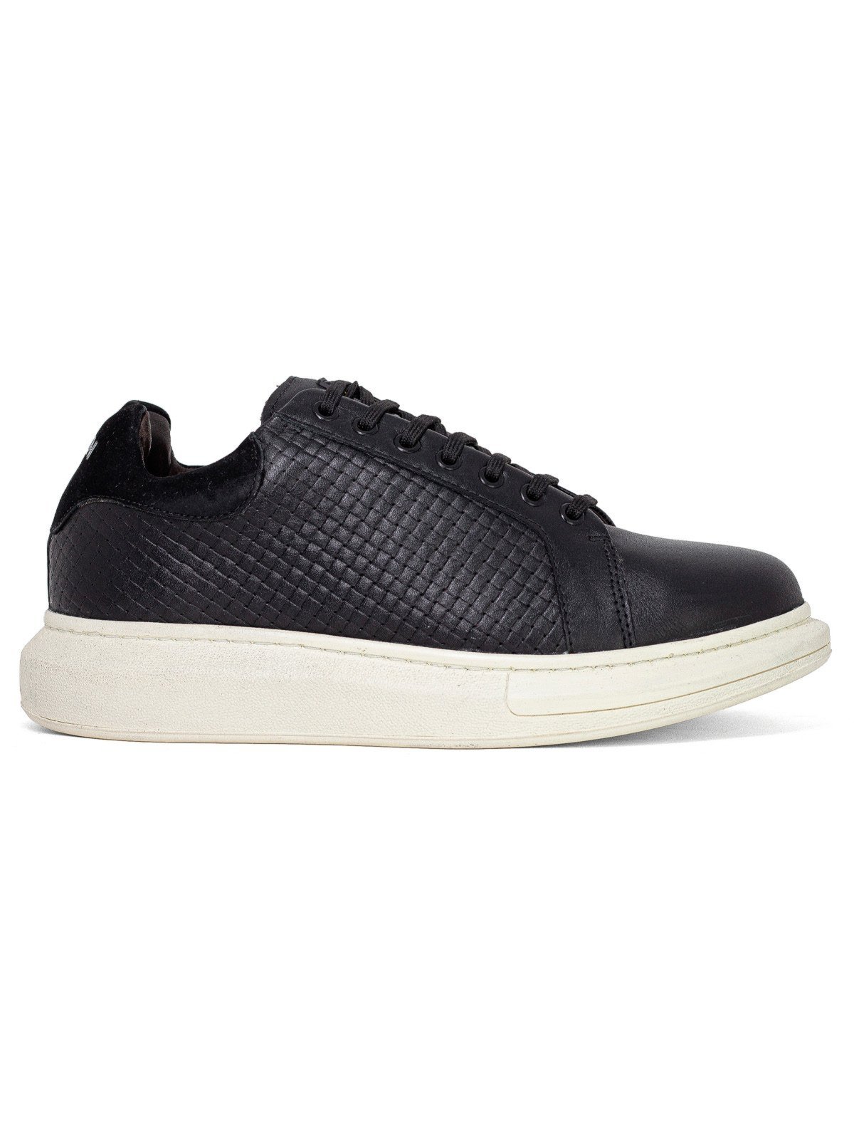 Tênis Masculino Ferracini 24h Impulse Couro Tressê Conforto Cadarço Preto