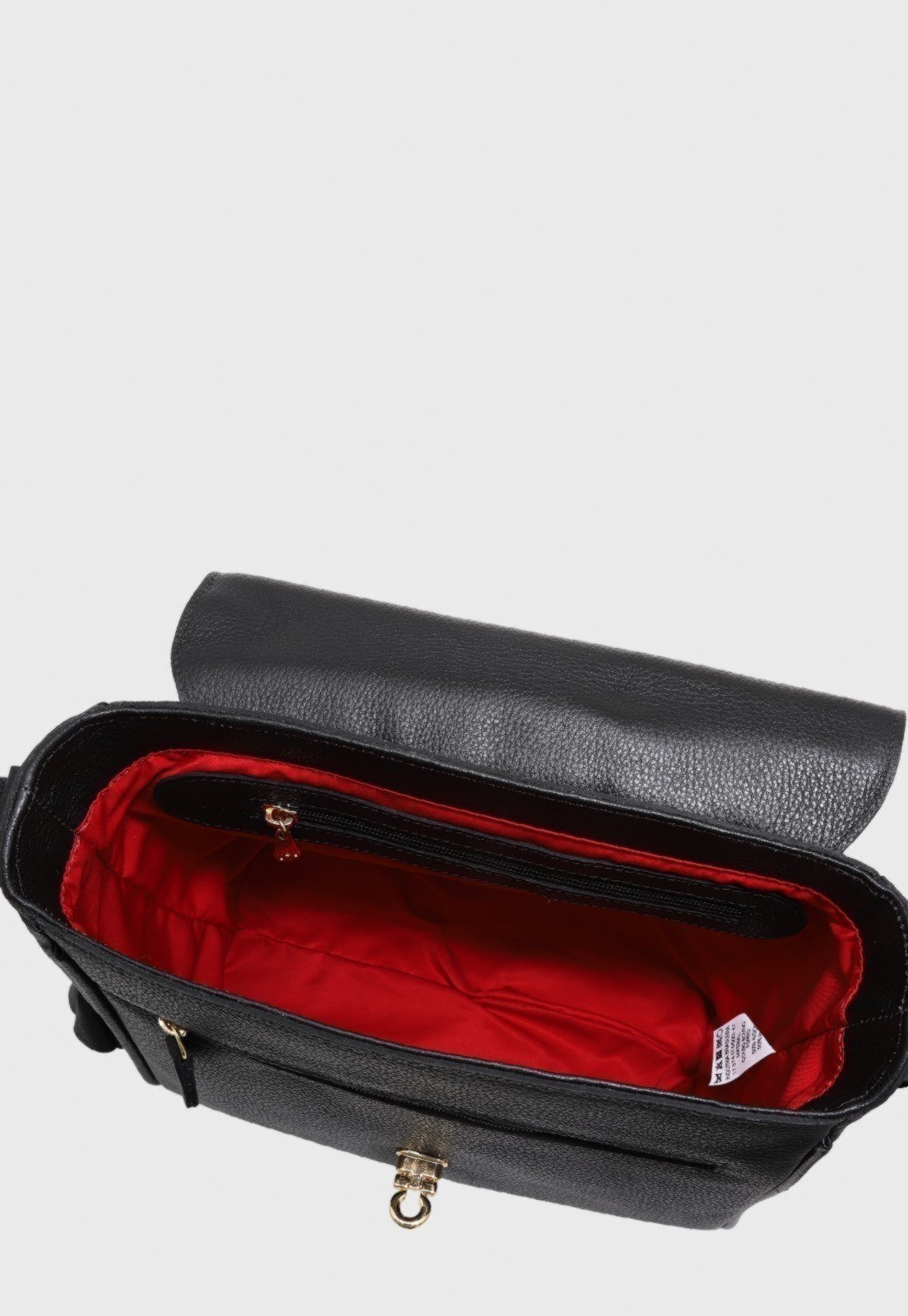 Vista 3 Bolsa Transversal Couro Mariart Âmbar Preta preto Mariart preto
